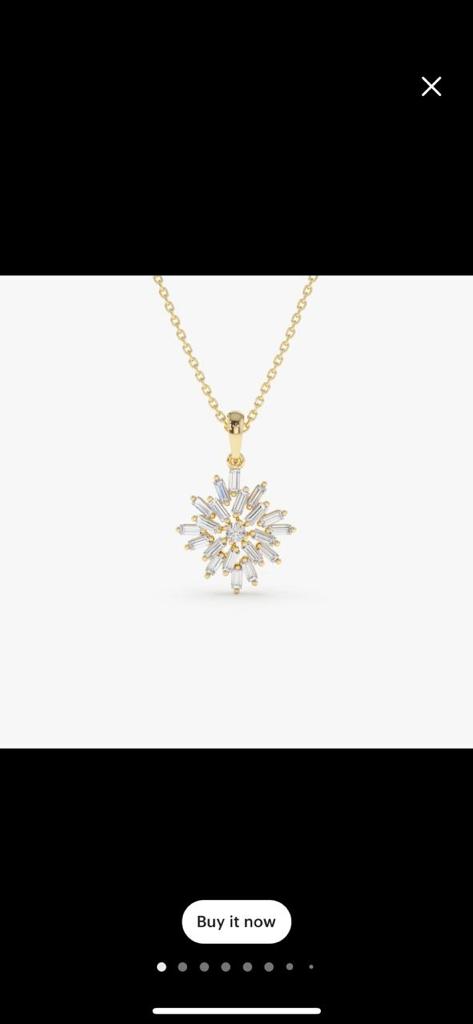 White Opal Snowflake Pendant Necklace in 925 Sterling Silver 4.5ct