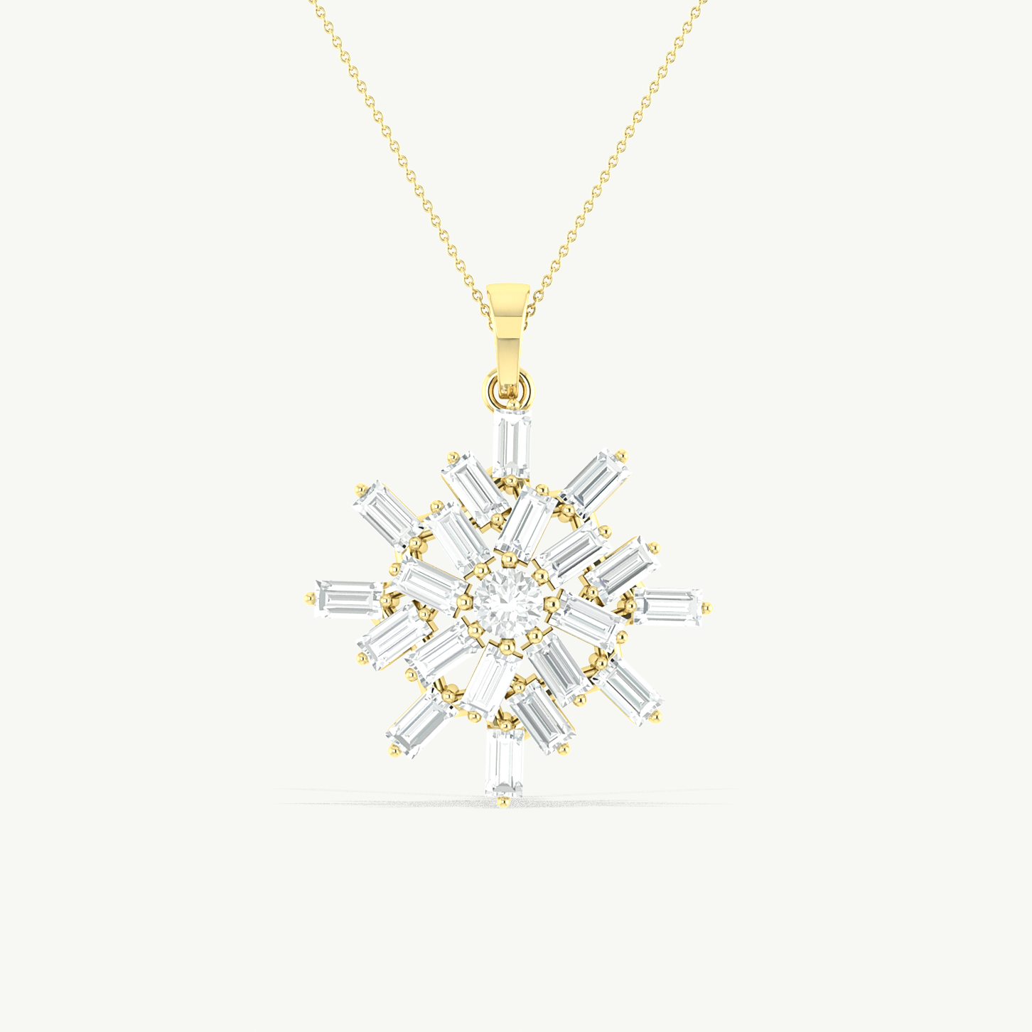 Cubic Zirconia Snowflake Pendant Necklace in 925 Sterling Silver 6.5ct