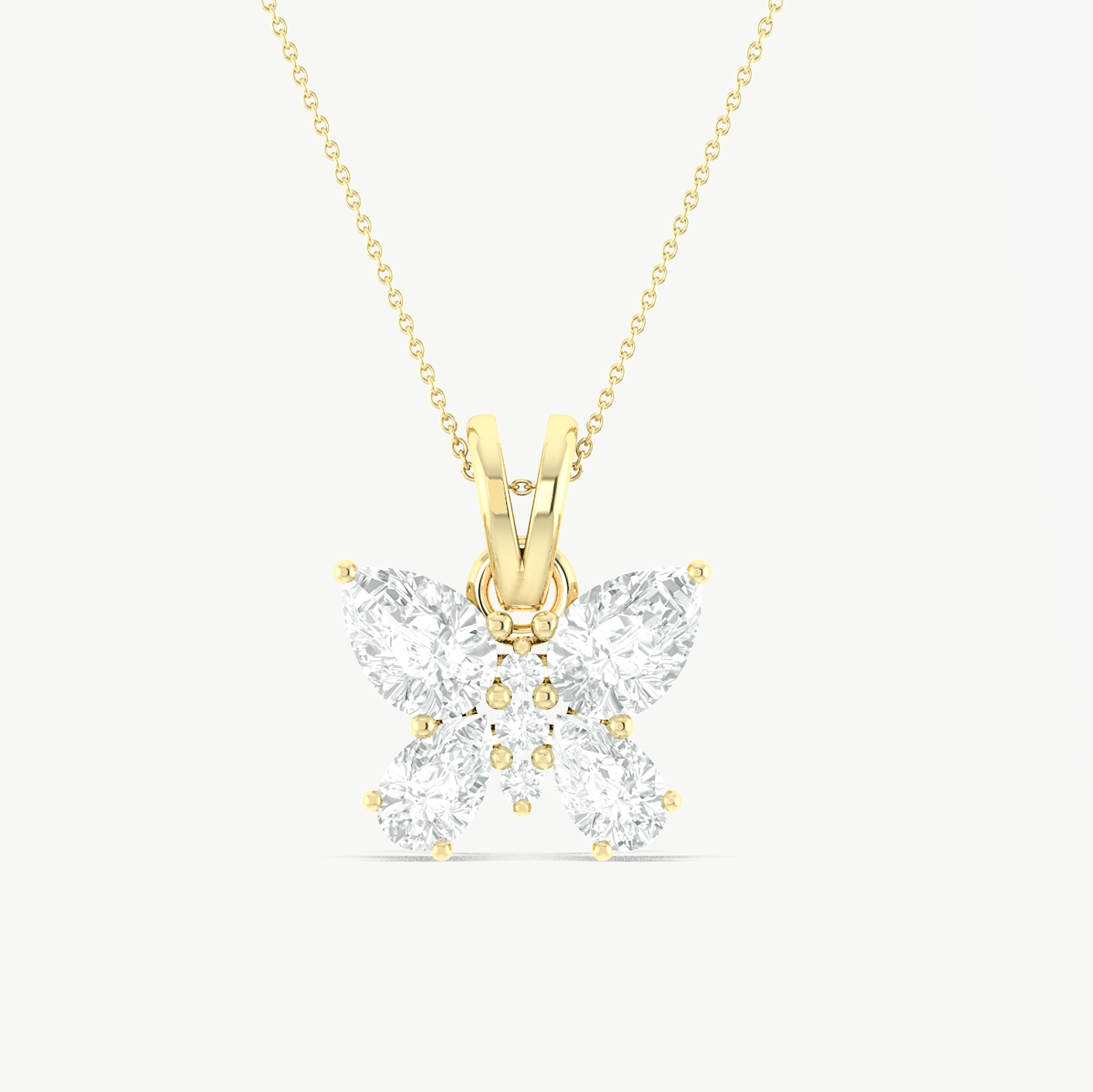 Cubic Zirconia Butterfly Pendant Necklace in 925 Sterling Silver 1.6ct