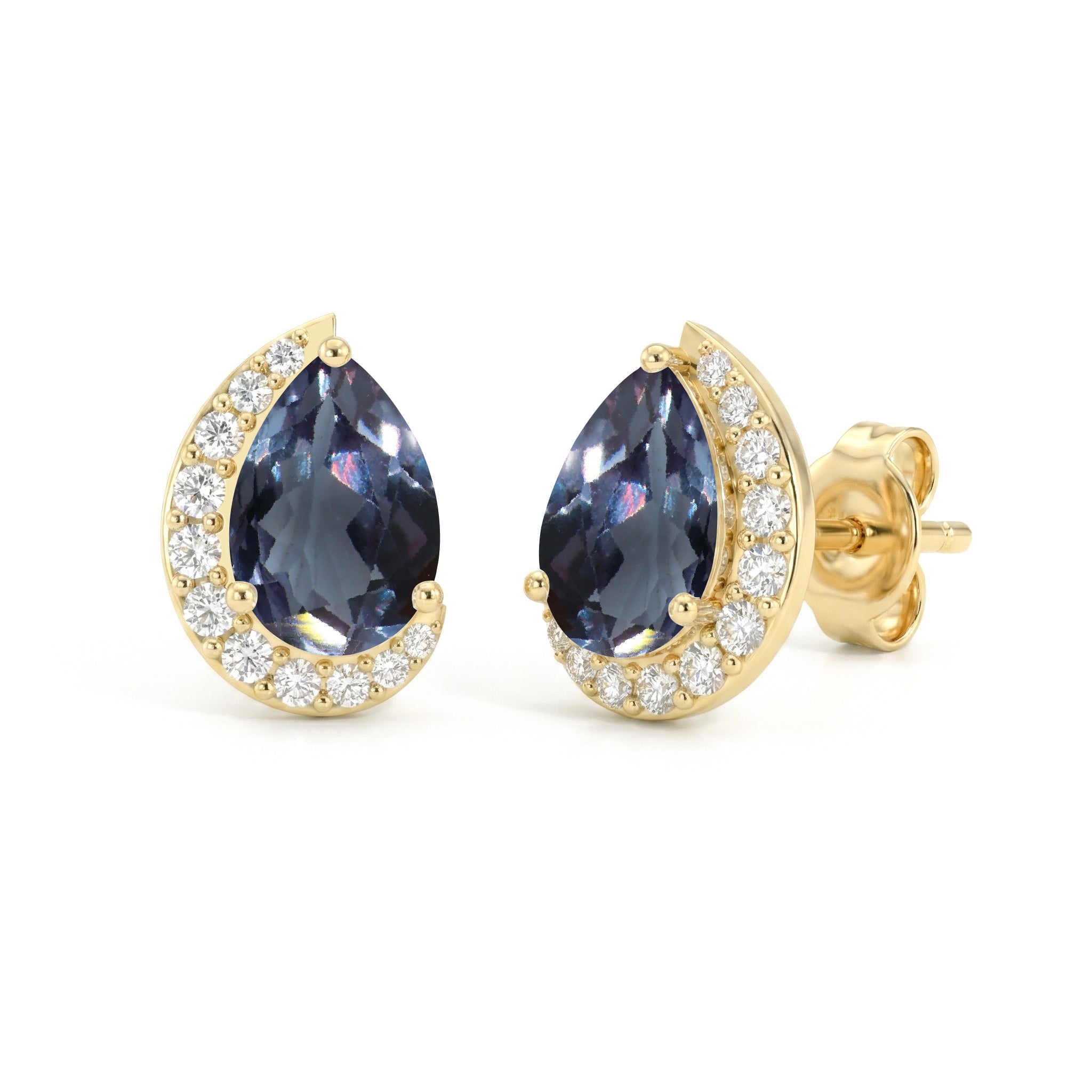 Natural alexandrite earrings halo 1ct