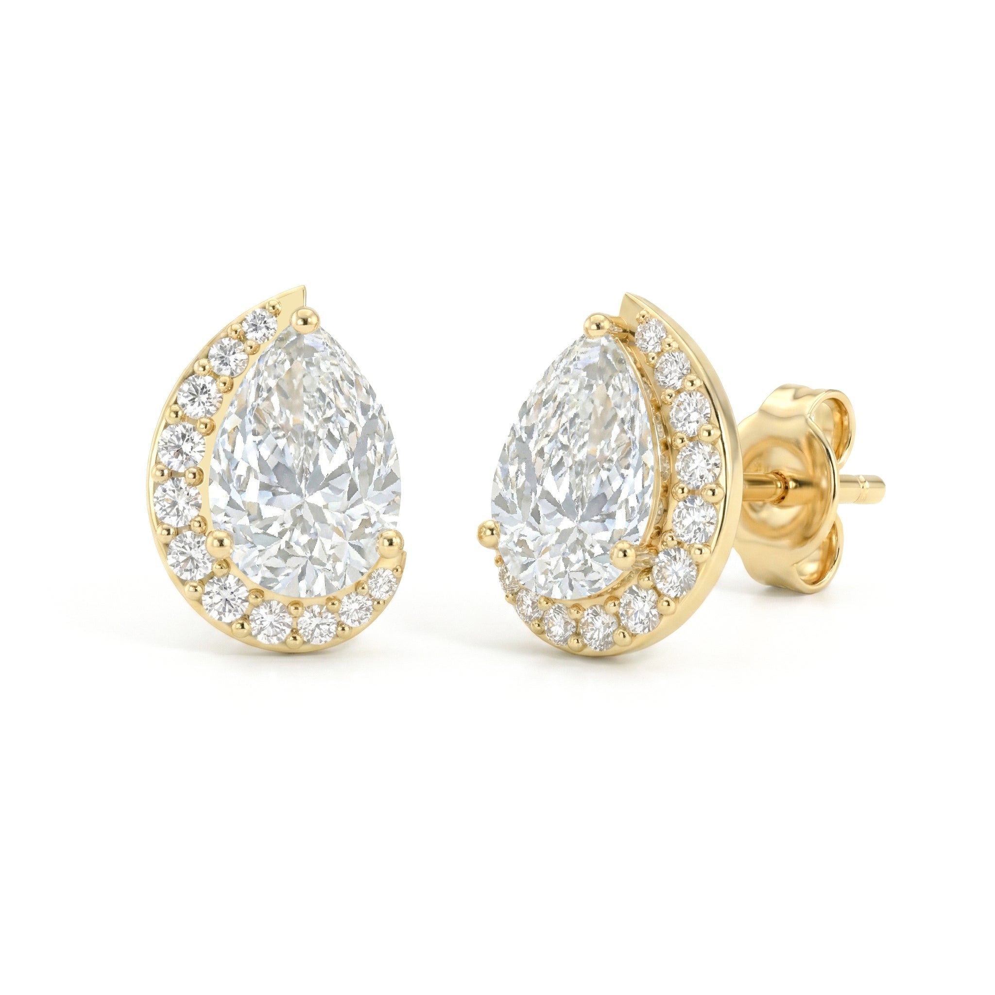 Sterling silver cubic zirconia earrings halo 1ct