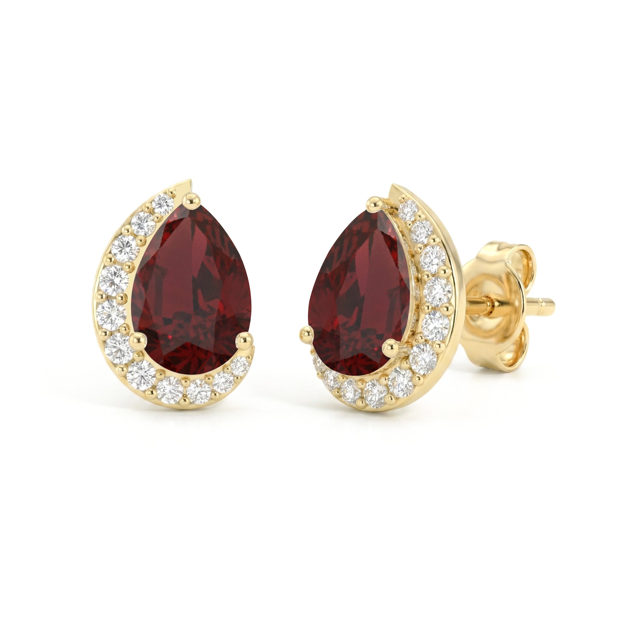 Garnet stone earrings sterling silver elegant design