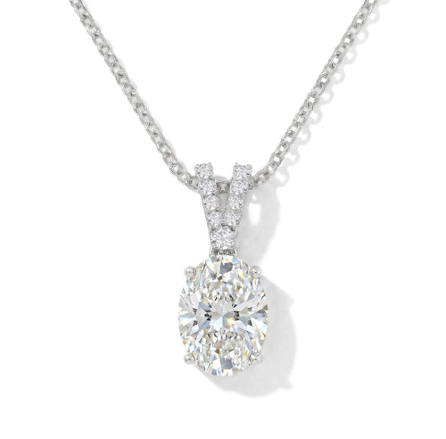 Cubic Zirconia Solitaire Pendant Necklace in 925 Sterling Silver 1.2ct