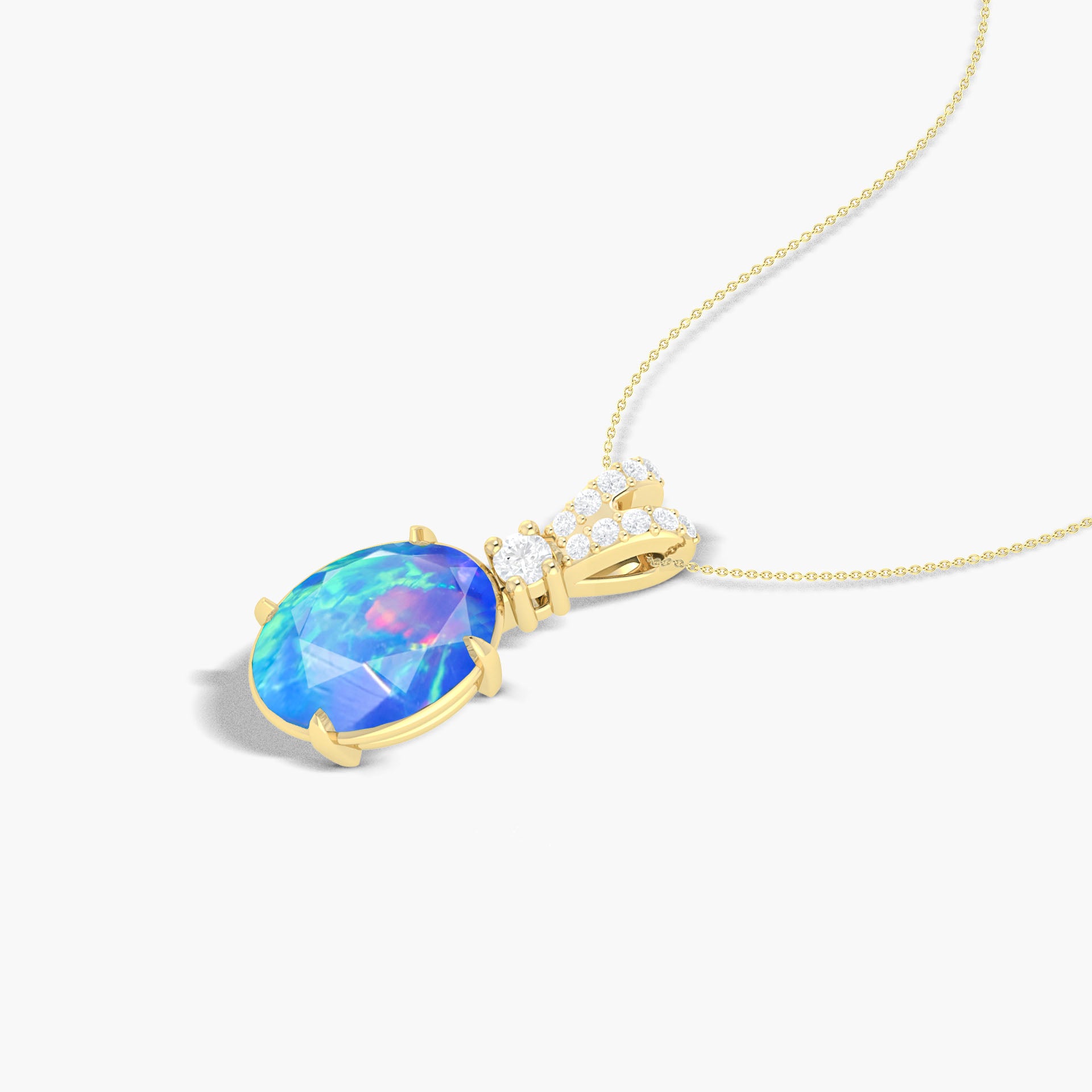 Blue Opal Gemstone Pendant Necklace