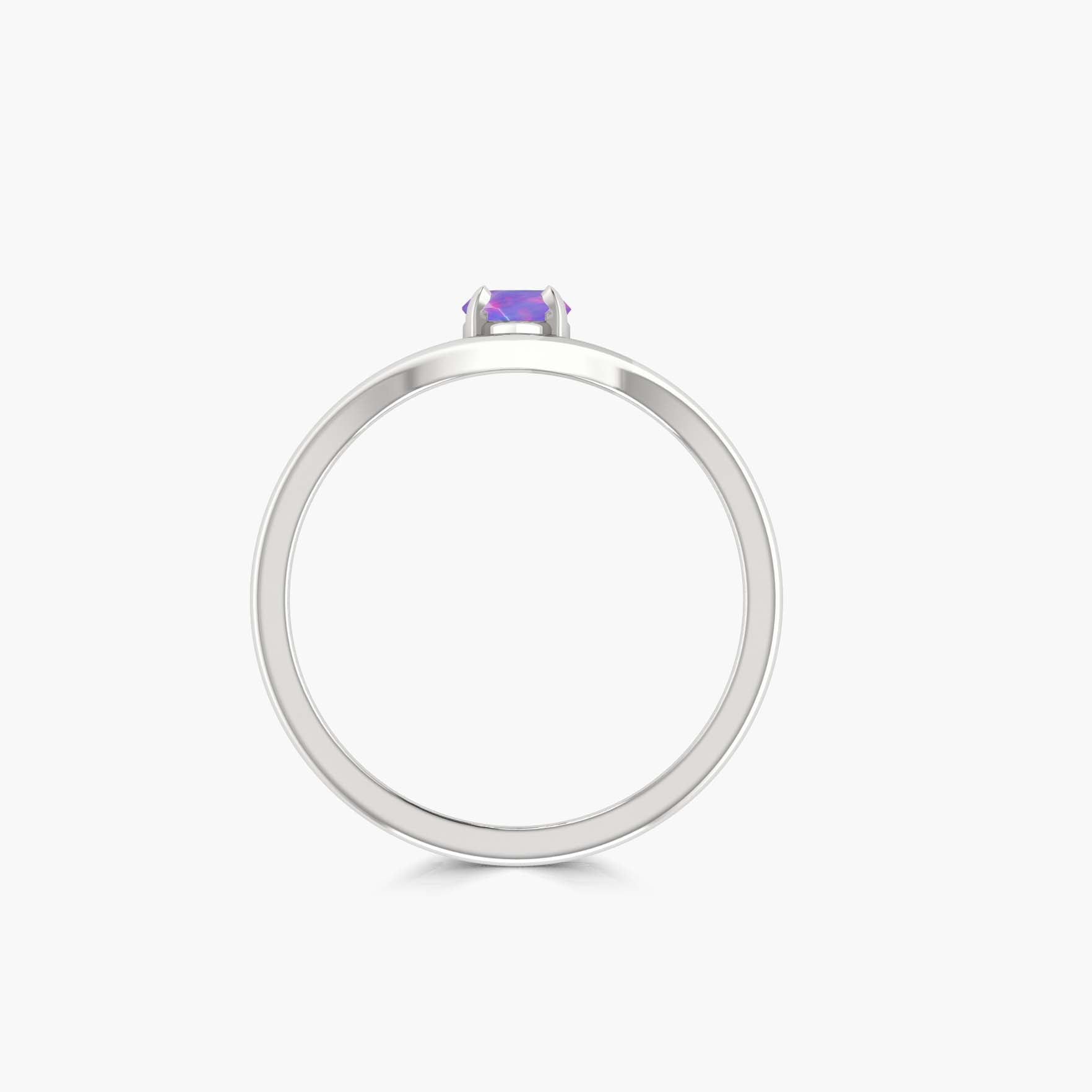 Dainty Marquise Lavender fire Ethiopian opal ring