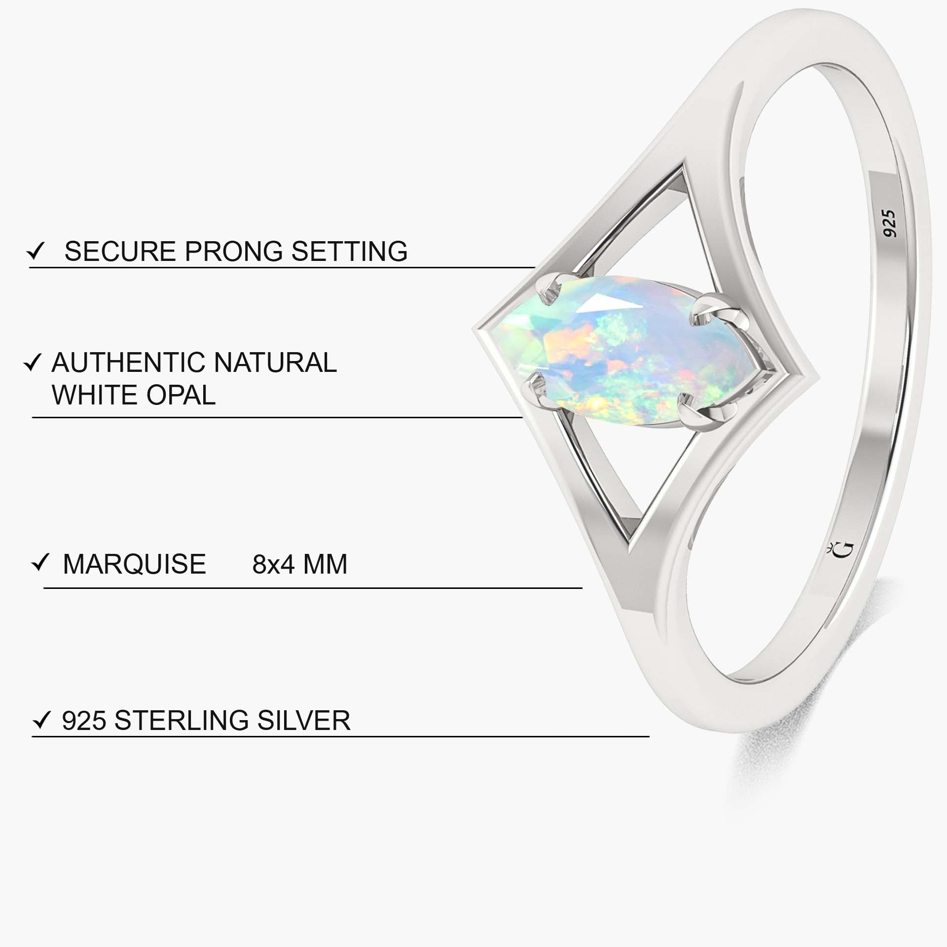 Natural fire Ethiopian opal Wedding ring for women