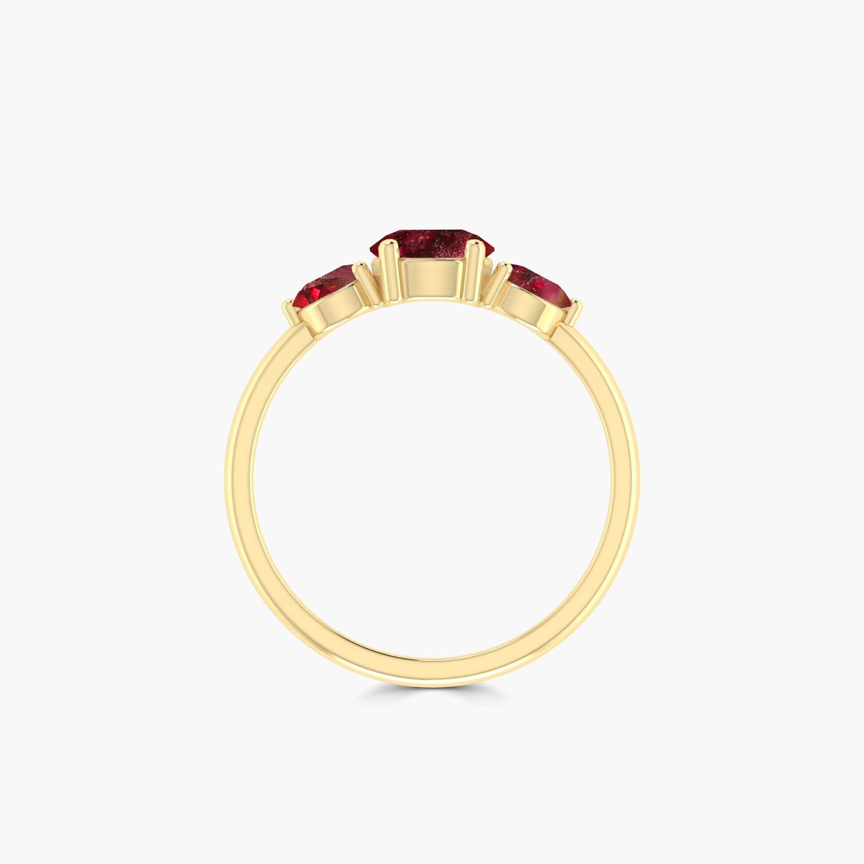 3 Round Gorgeous red Rose Ruby ring for her