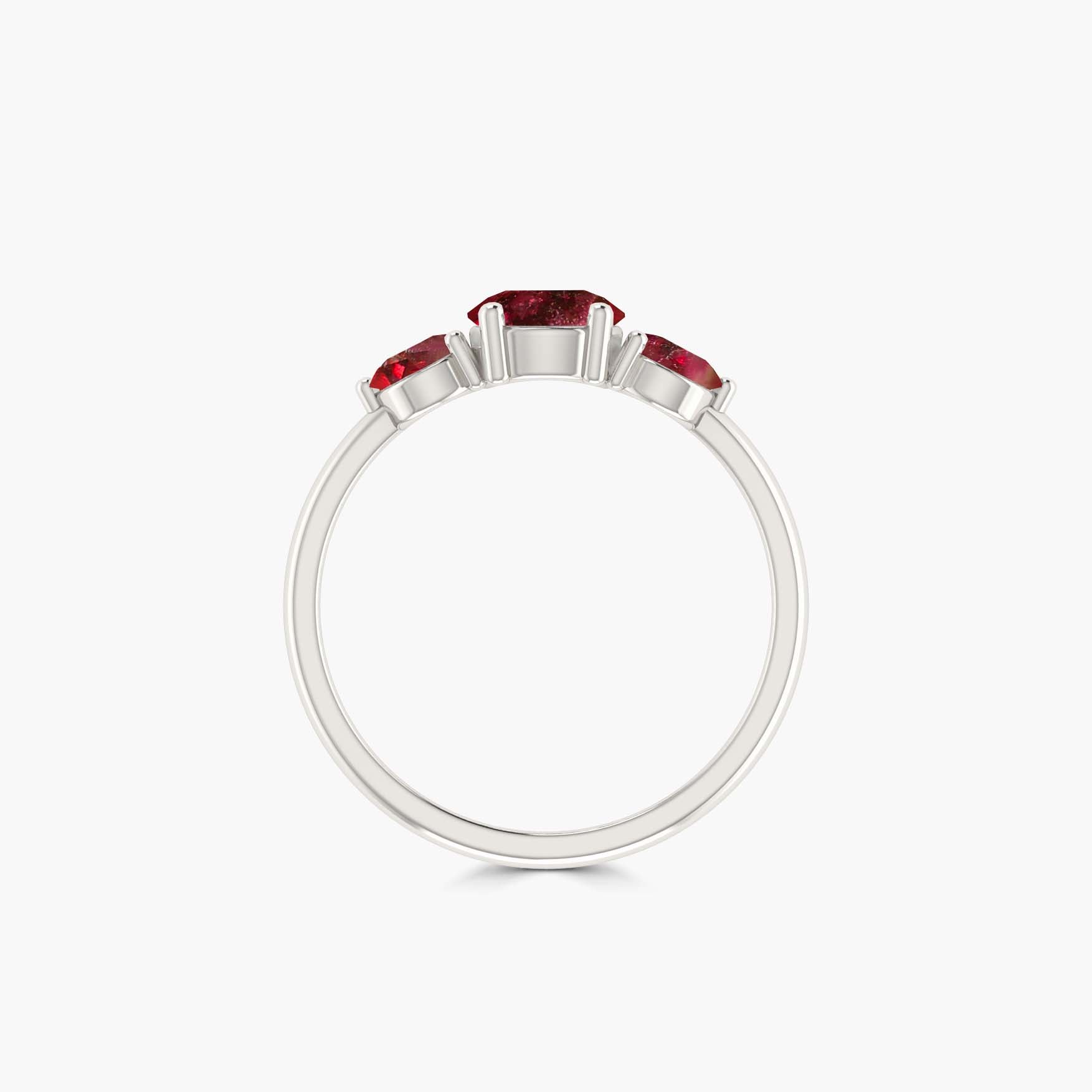 3 Round Gorgeous red Rose Ruby ring for her