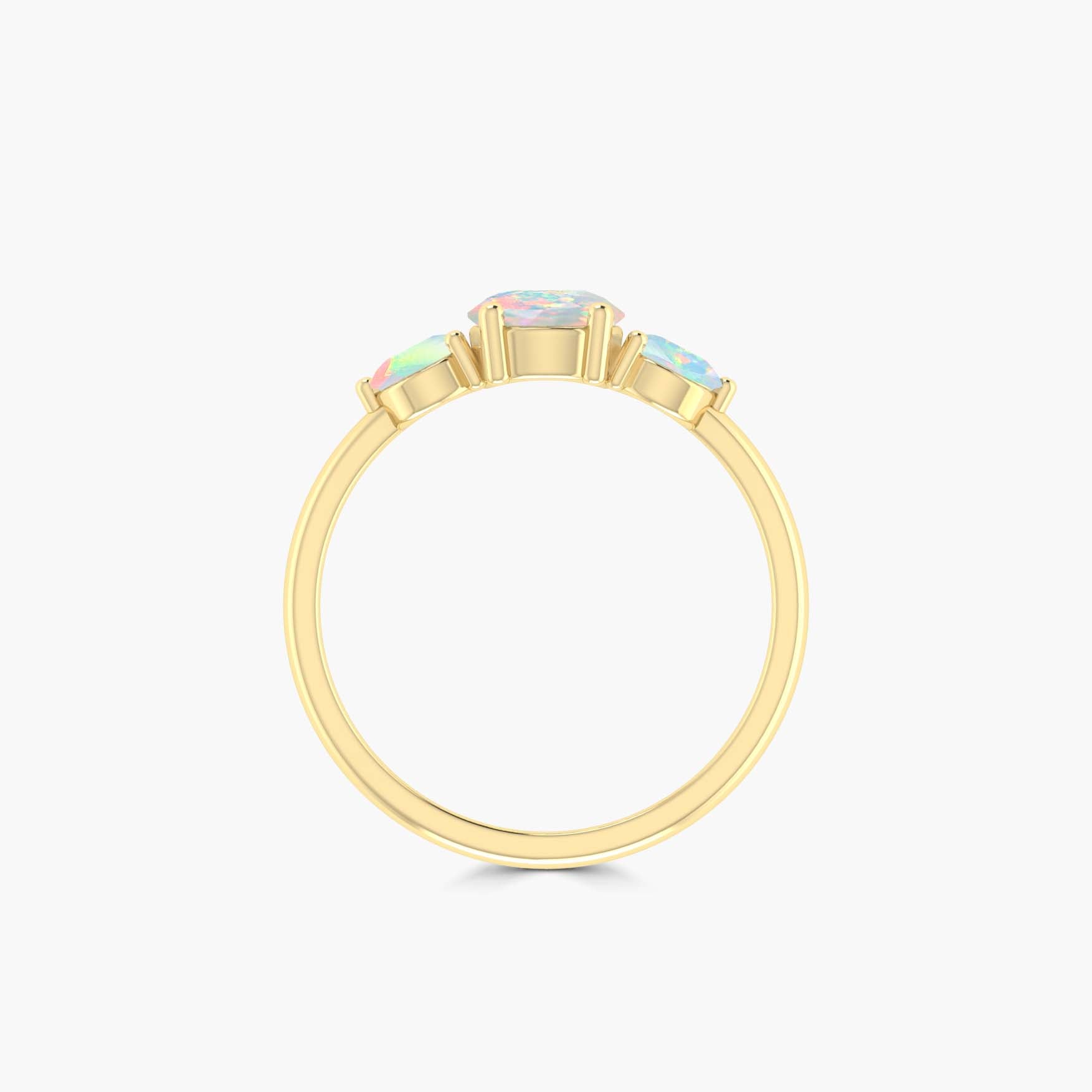 Genuine fire Ethiopian Opal Wedding ring