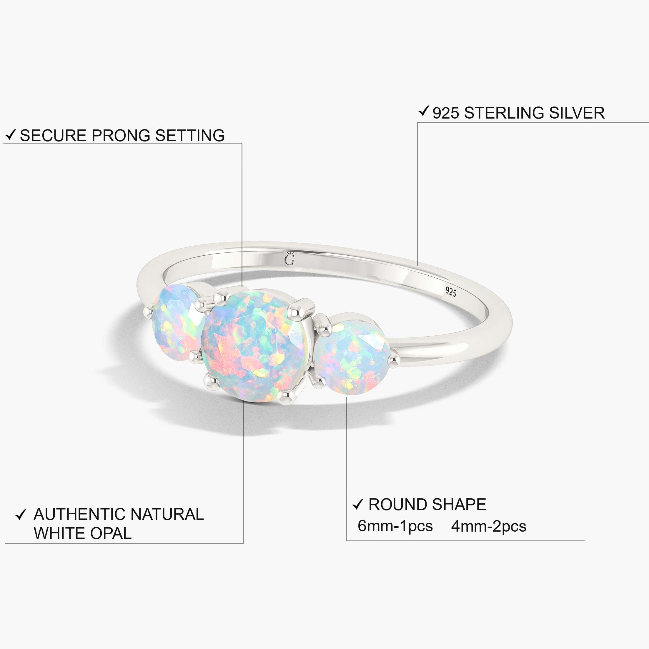 Genuine fire Ethiopian Opal Wedding ring