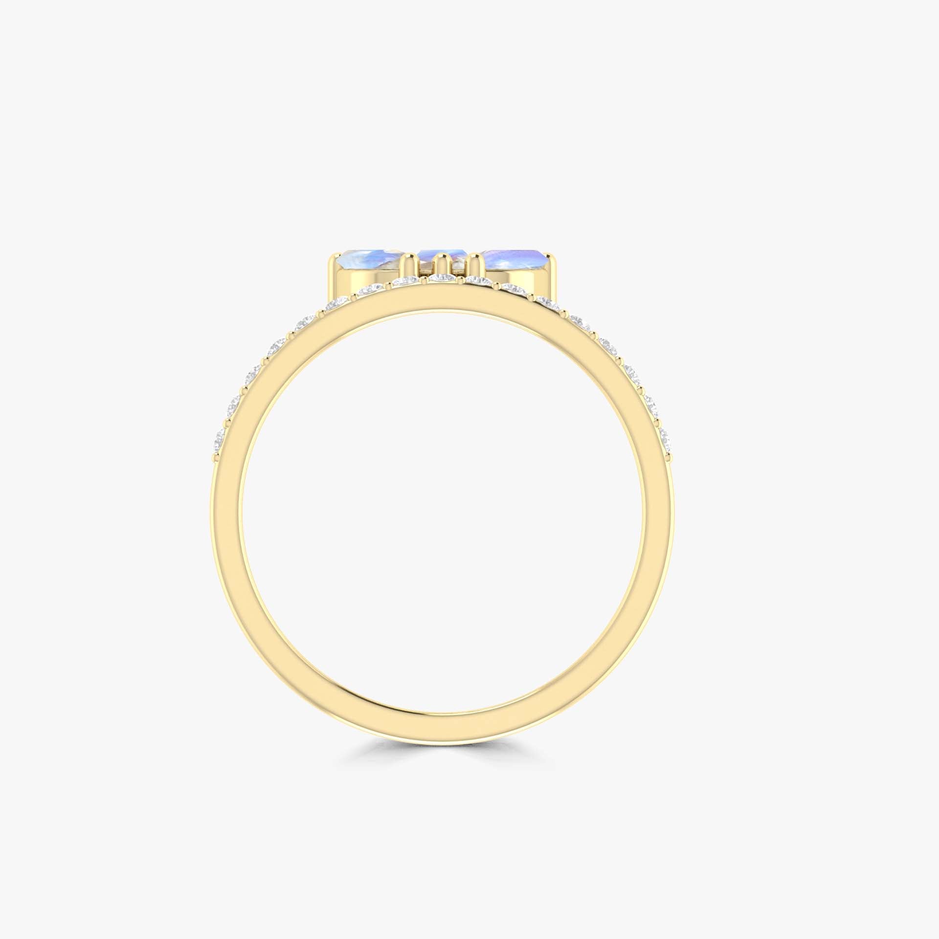 Beautiful Moonstone Marquise 3 stone ring for princess