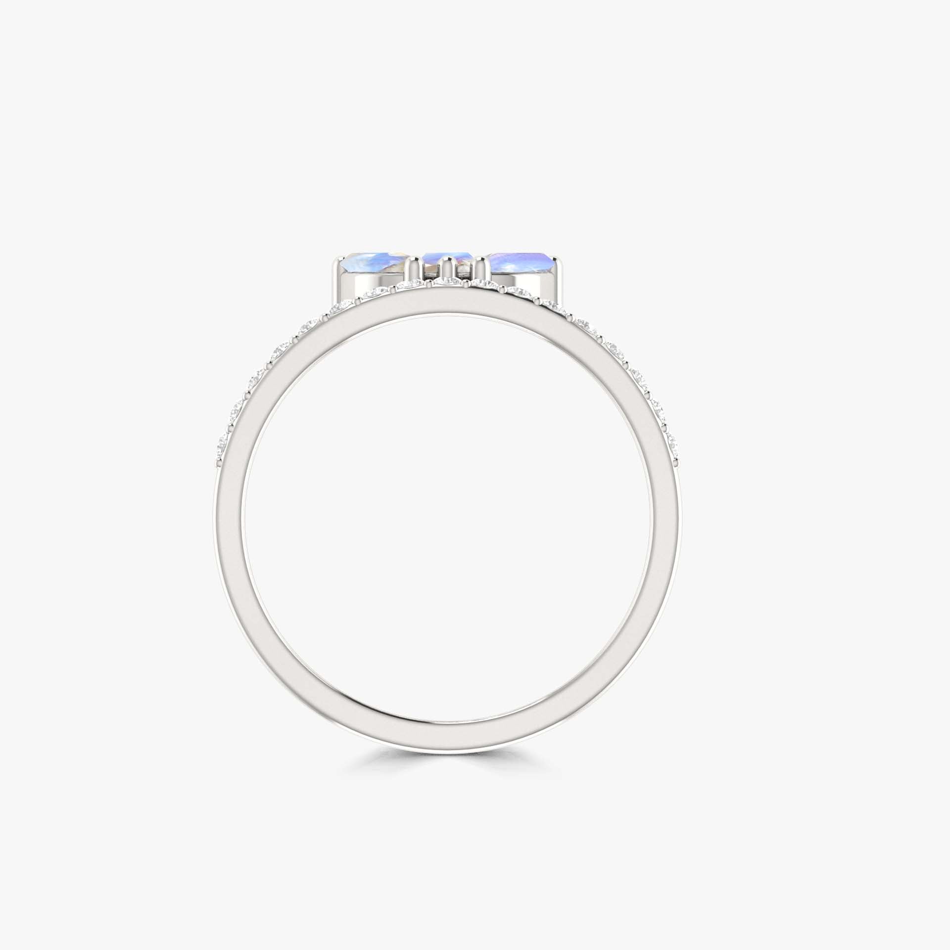 Beautiful Moonstone Marquise 3 stone ring for princess