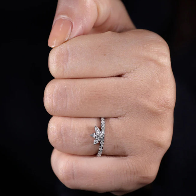 3 Marquise Beautiful Cubic Zirconia wedding ring
