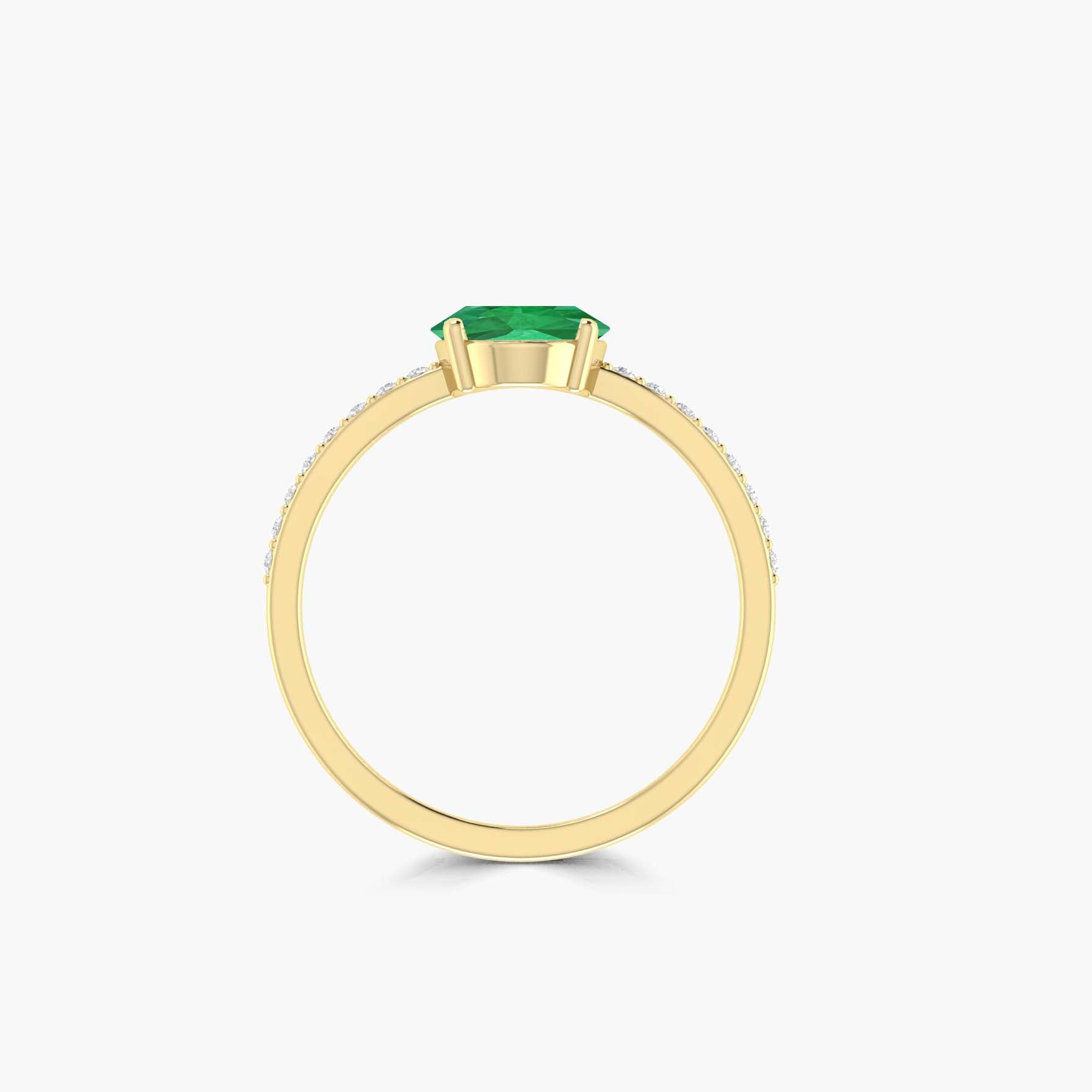 Lab Grown Green Emerald 6 x 8 MM Oval Statement ring
