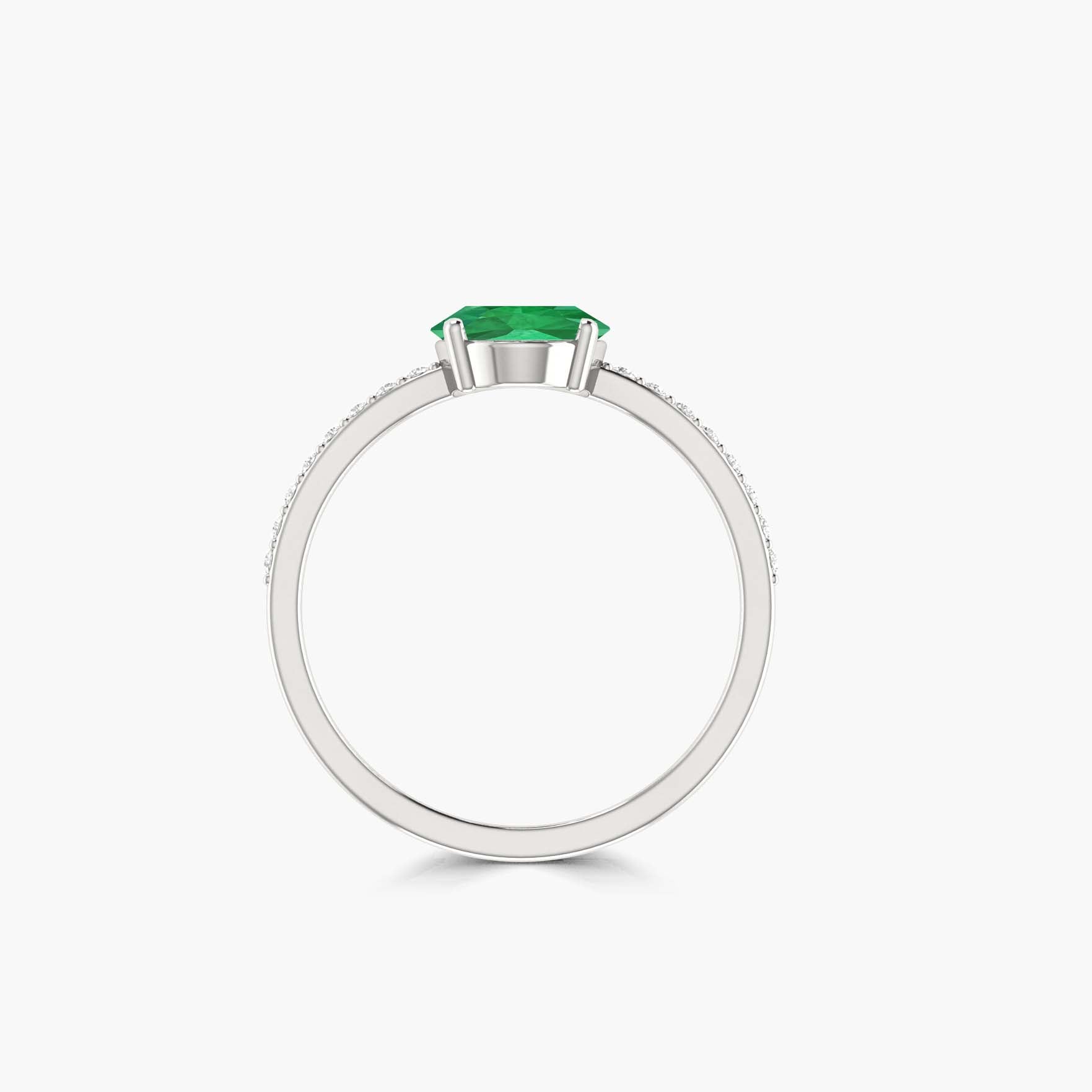 Lab Grown Green Emerald 6 x 8 MM Oval Statement ring