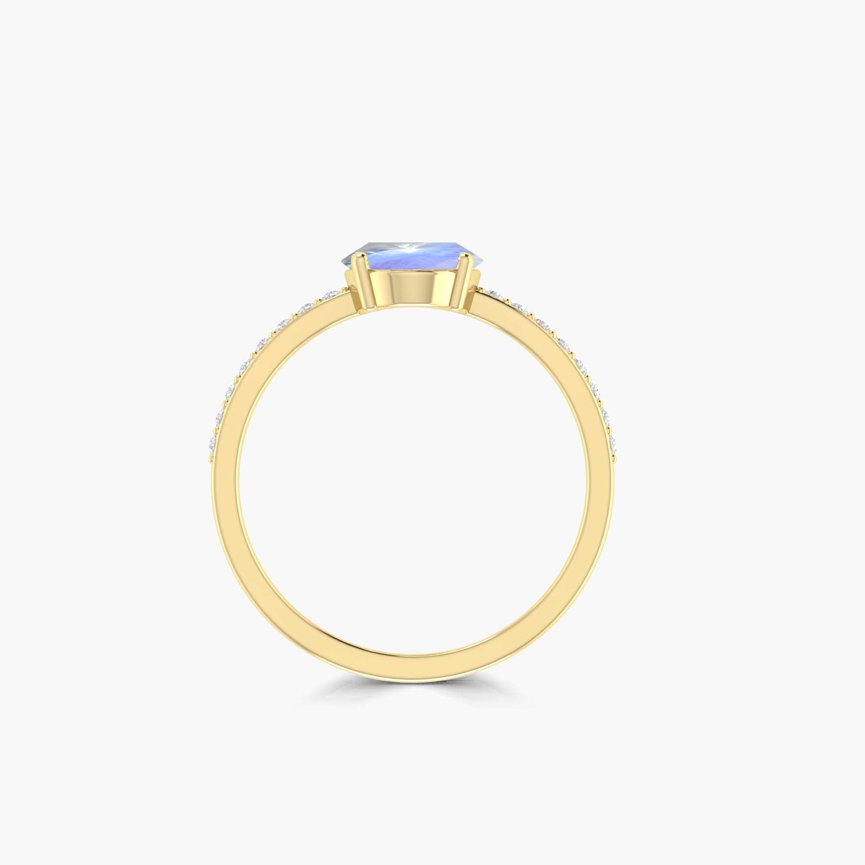 Oval Rainbow moonstone statement engagement ring