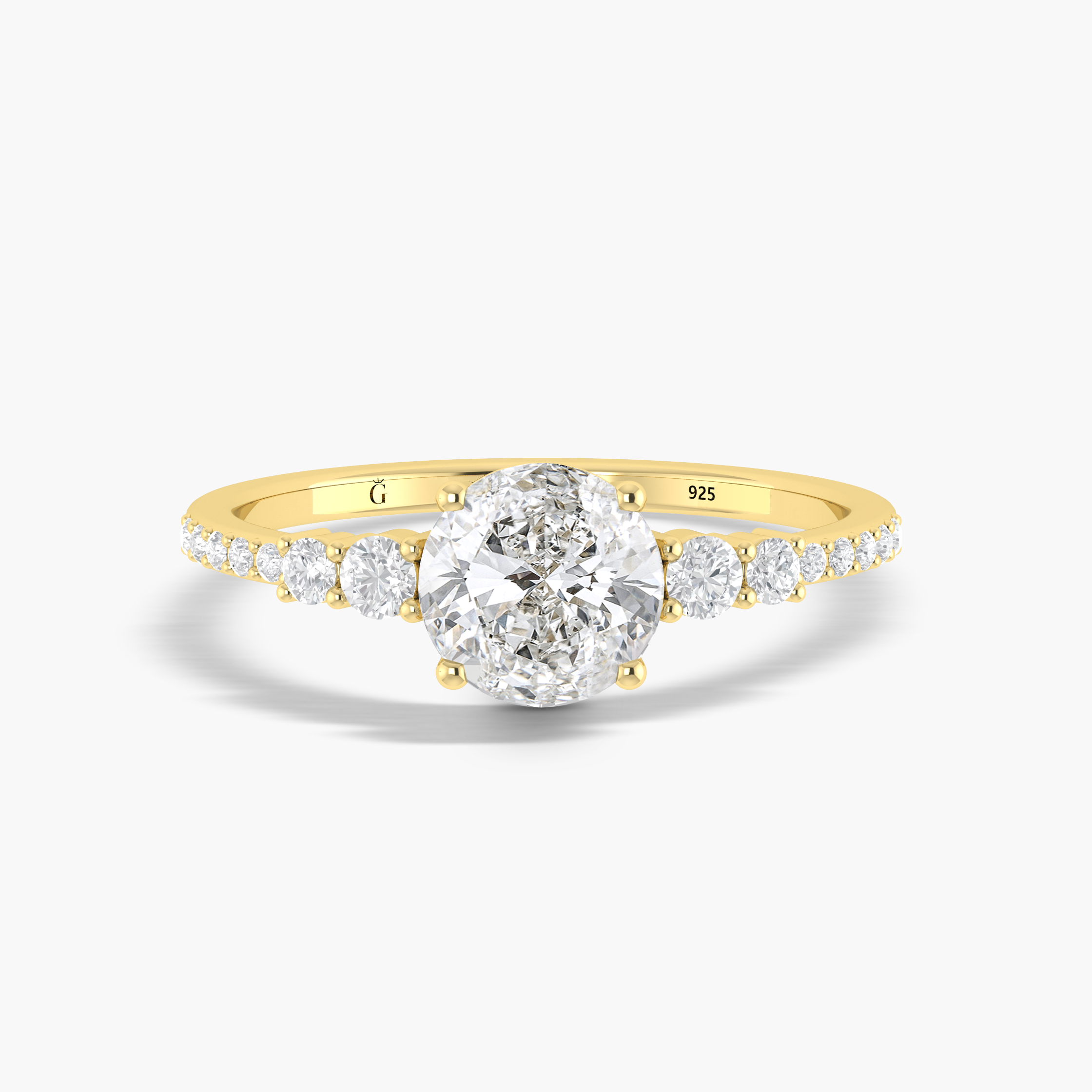 6 MM Vintage Round Cubic Zirconia Gold Vermeil or silver ring