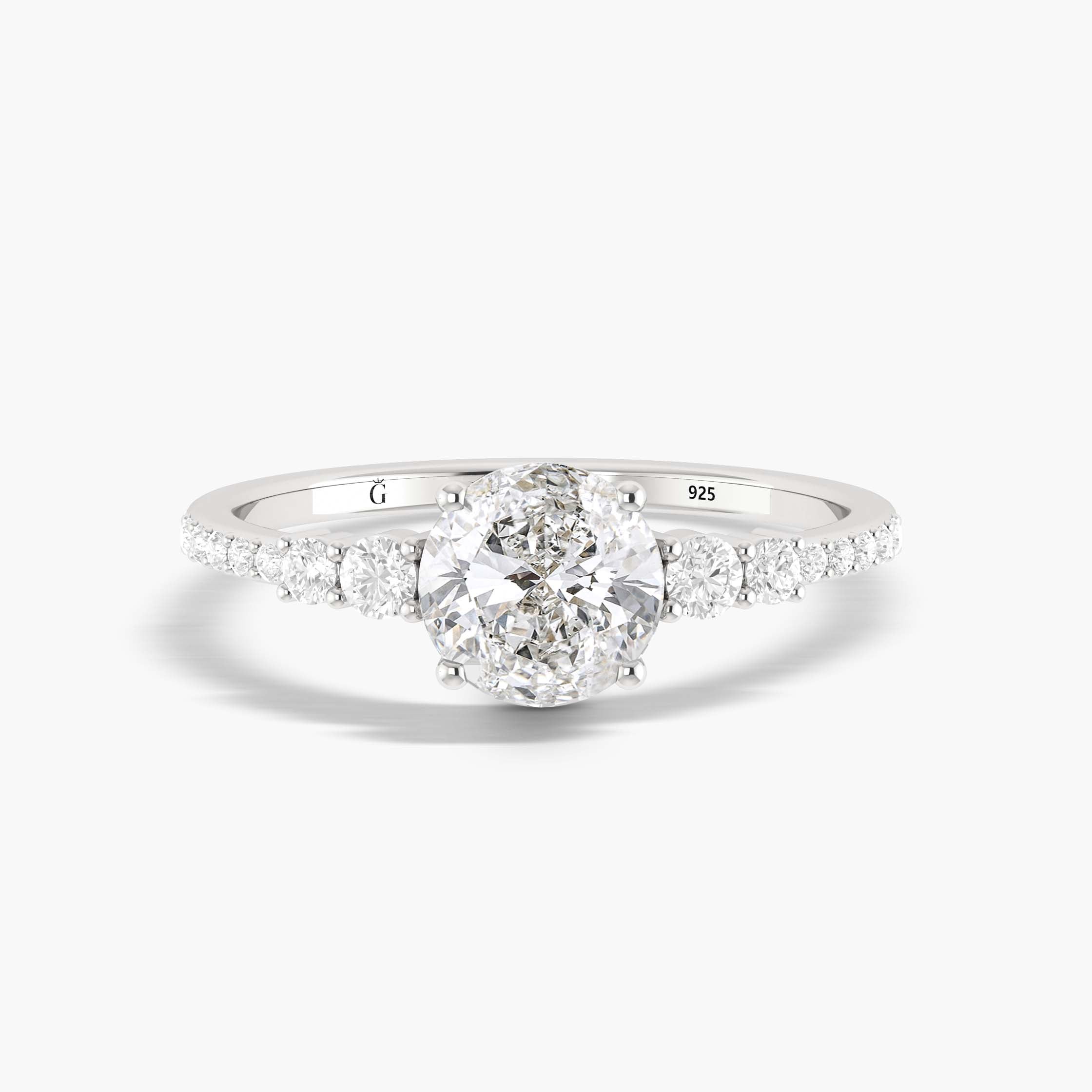 6 MM Vintage Round Cubic Zirconia Gold Vermeil or silver ring
