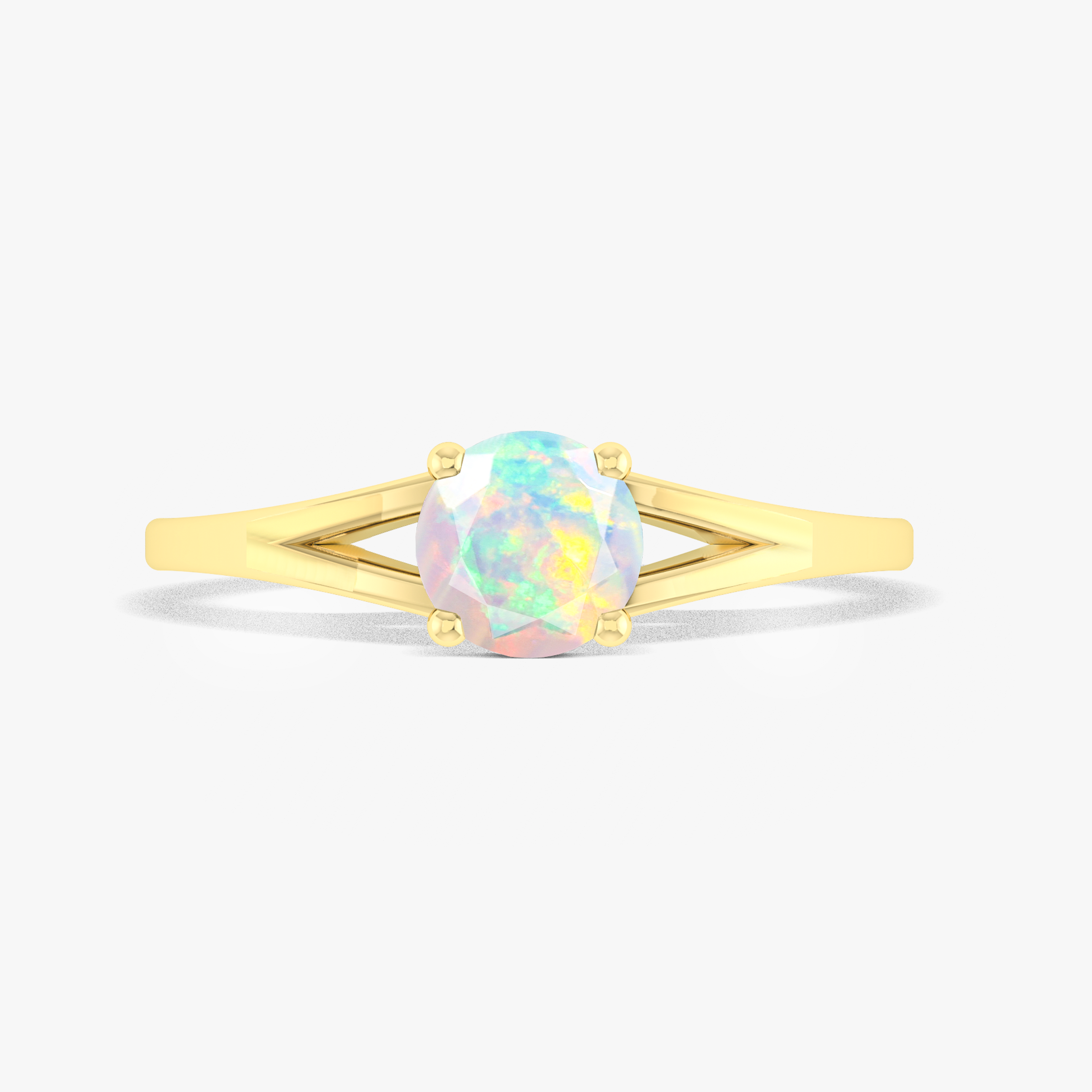 Natural white fire Ethiopian opal Engagement dainty ring
