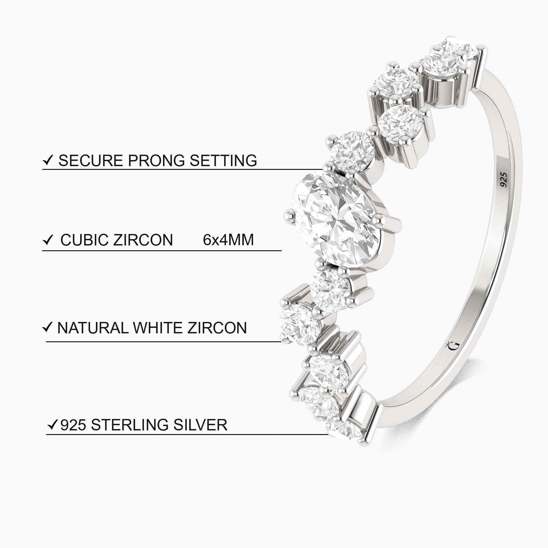 Unique Beautiful Simulated diamonds Gold Wedding ring