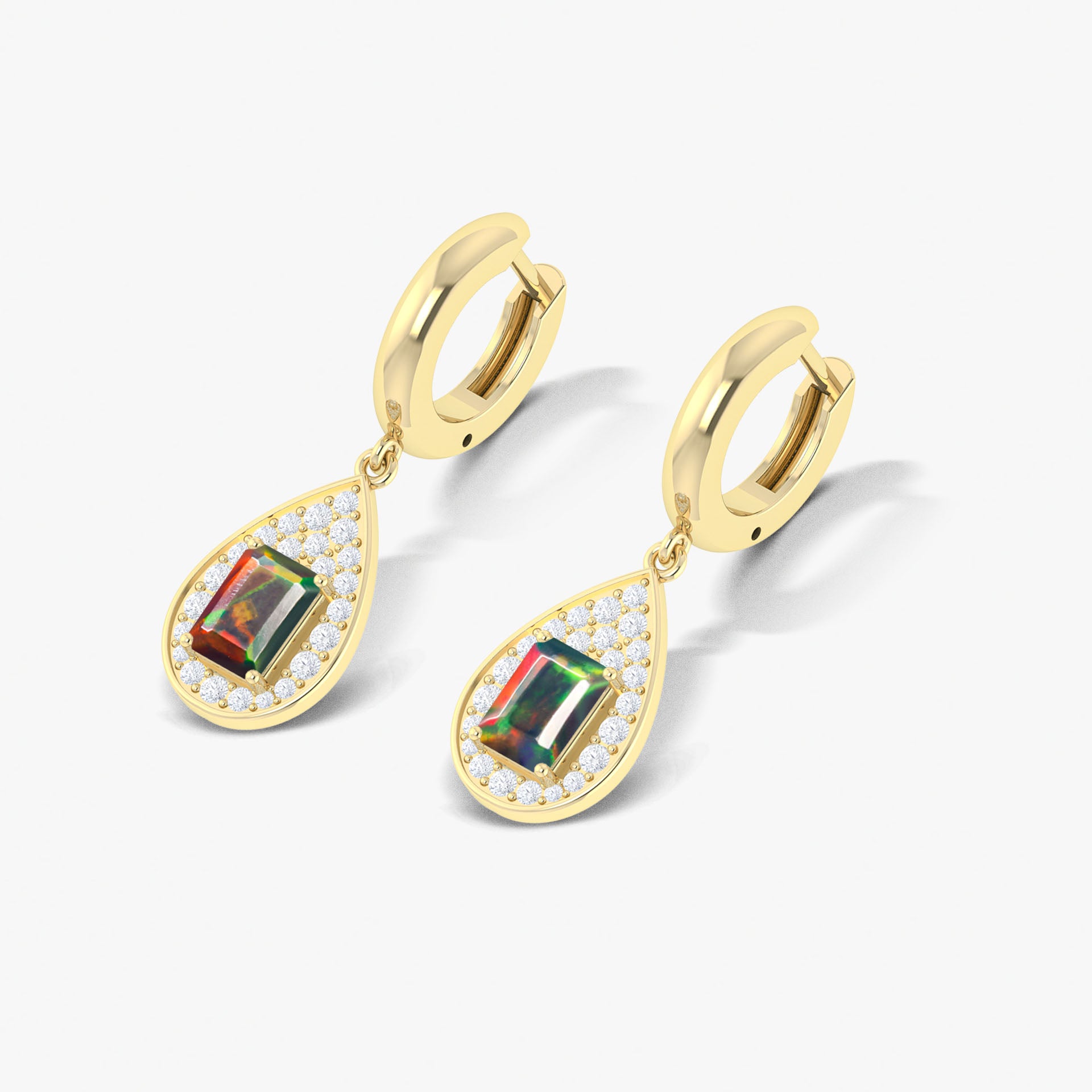 Black Opal Stylish Stud and Drop Earring