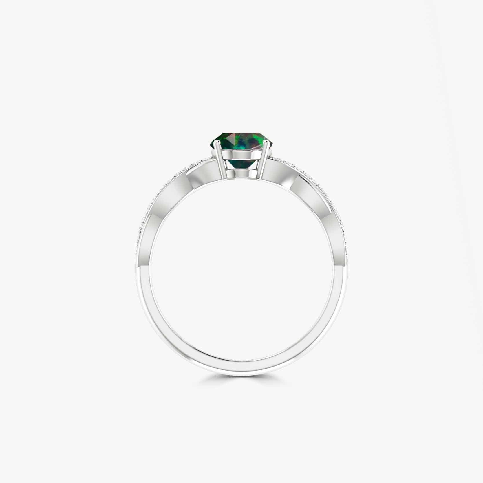 Natural fire Black Ethiopian opal Engagement ring