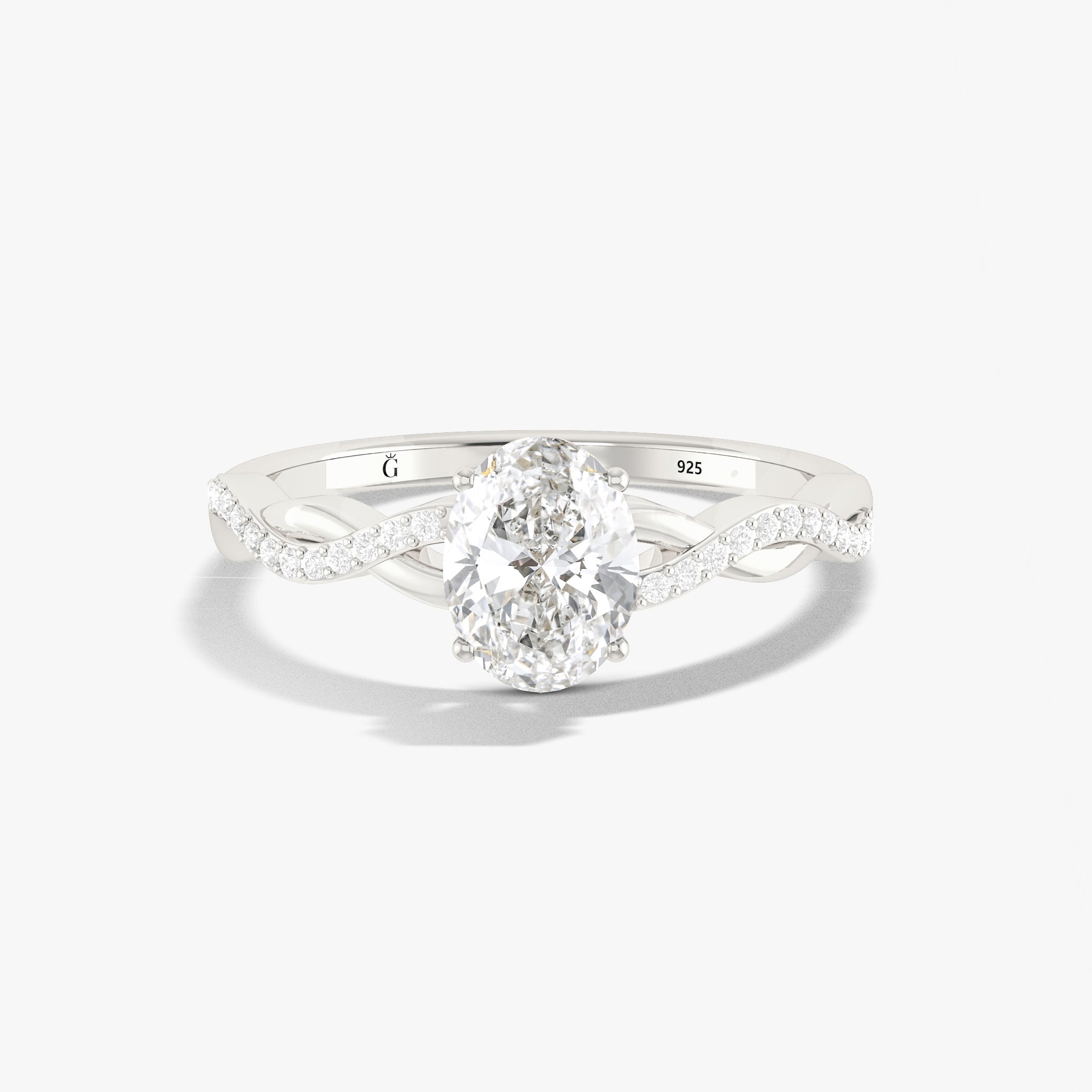 Oval cubic Zirconia Gold statement wedding ring for her