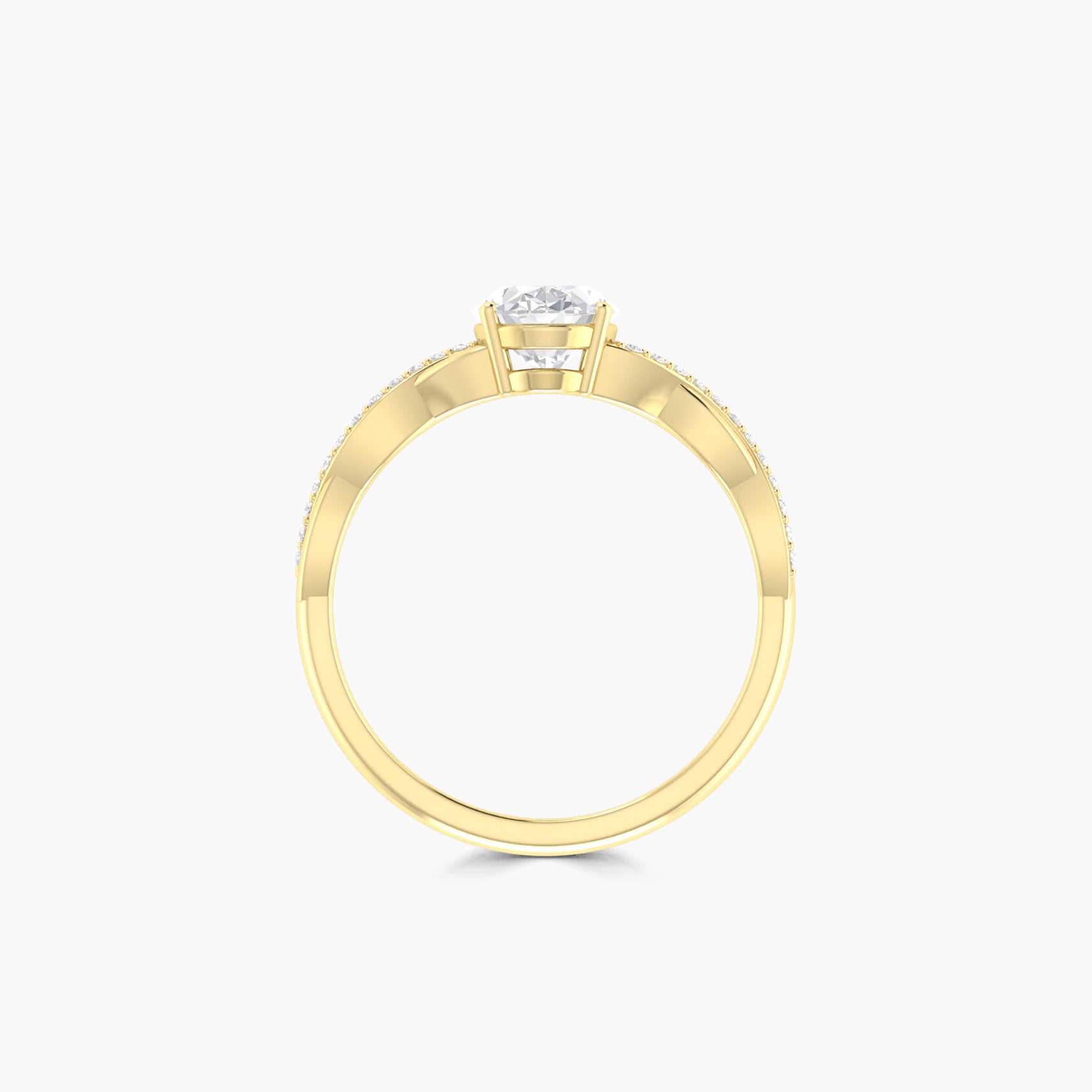 Oval cubic Zirconia Gold statement wedding ring for her