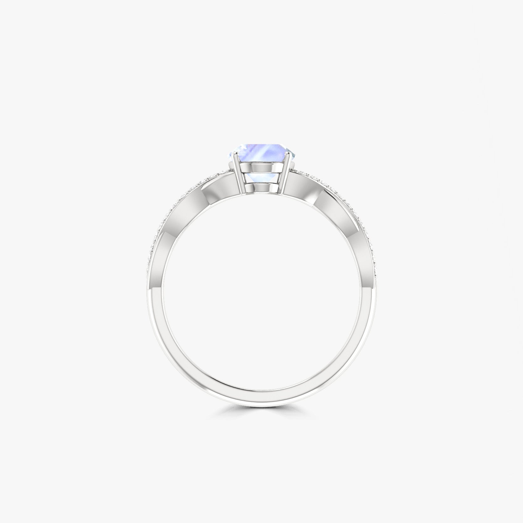 Genuine white rainbow moonstone Handmade ring