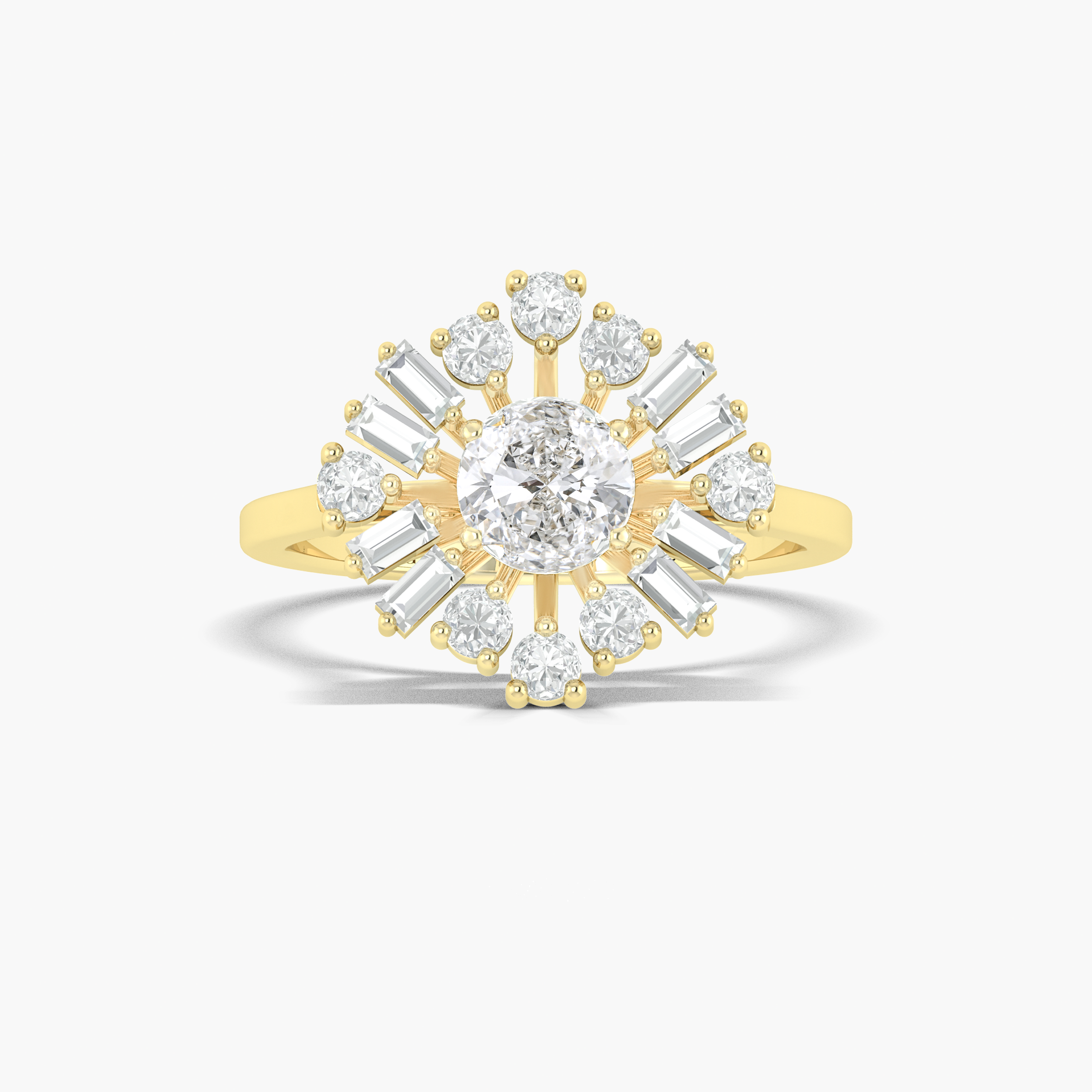 Round Cubic Zirconia simulated diamond Statement ring