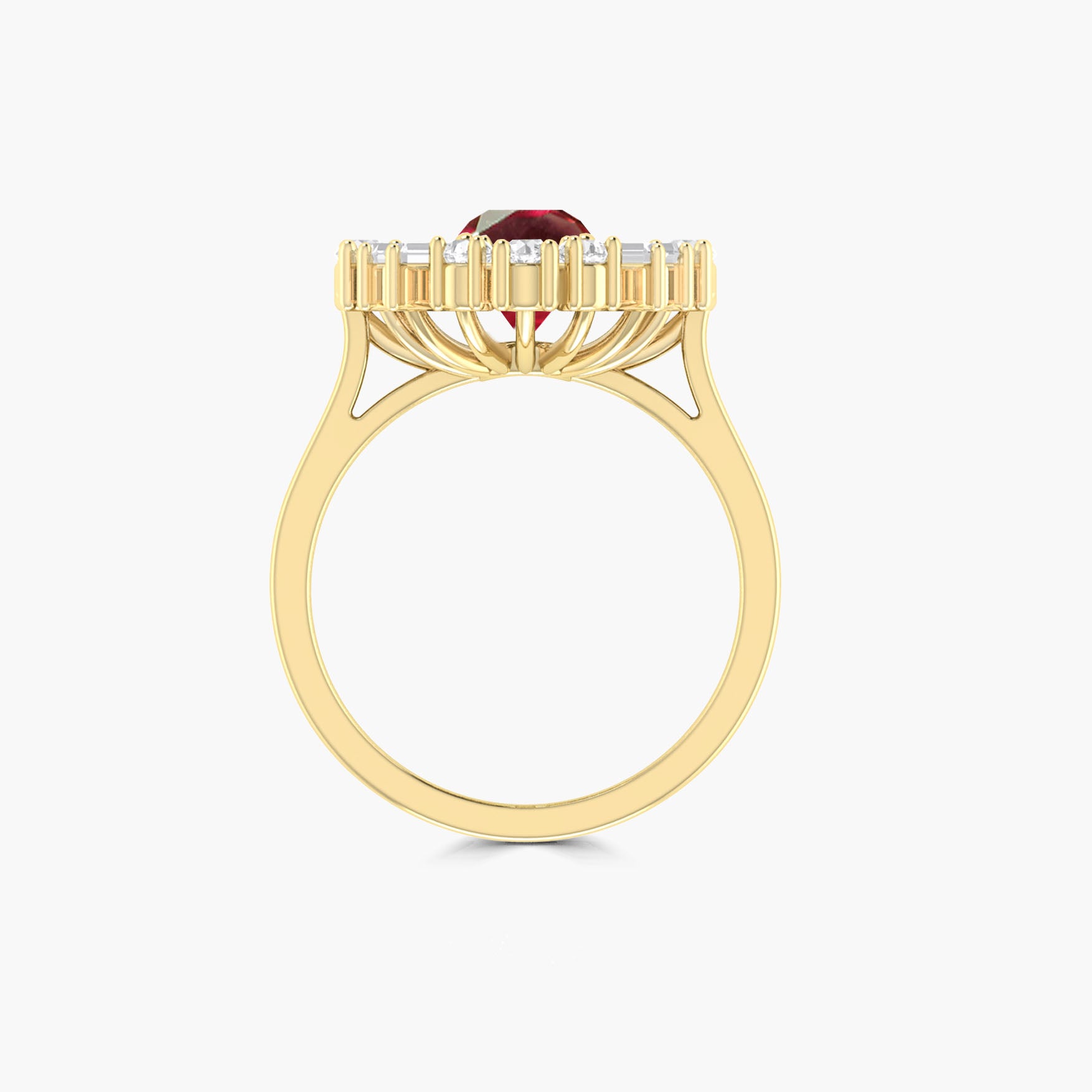 Natural Red Rose Round ruby Statement ring