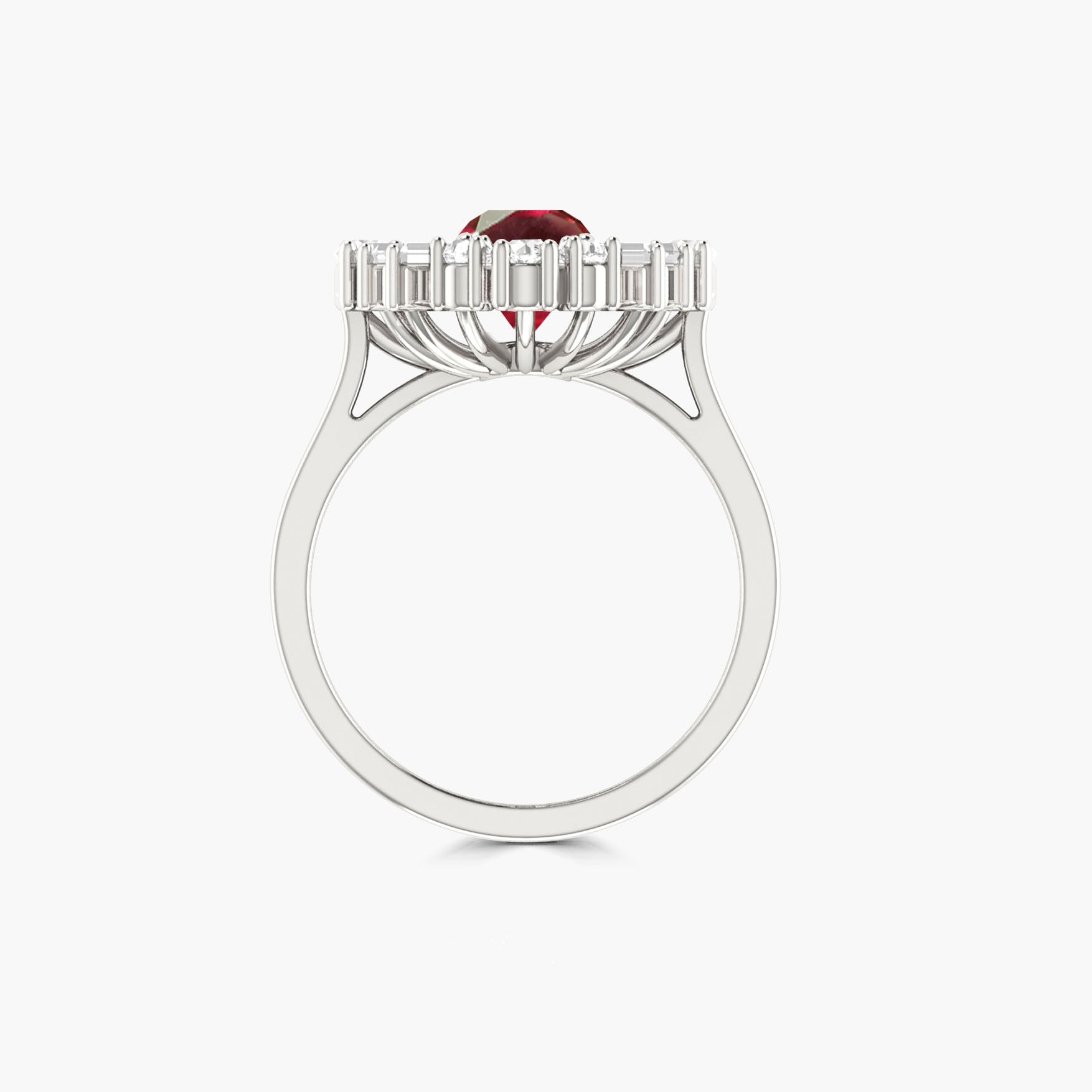 Natural Red Rose Round ruby Statement ring