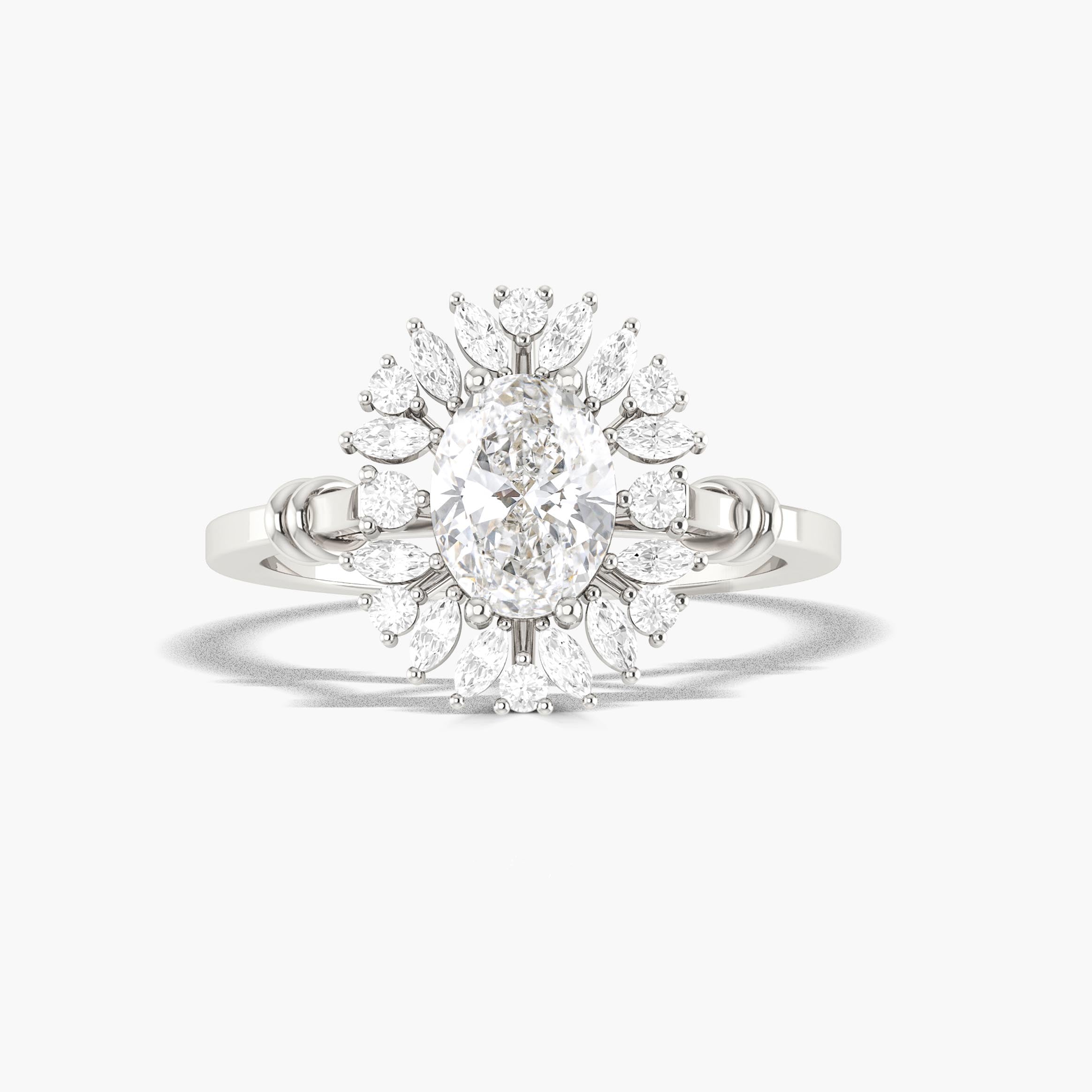 Oval Cubic Zirconia diamond Ring anniversary gift for her