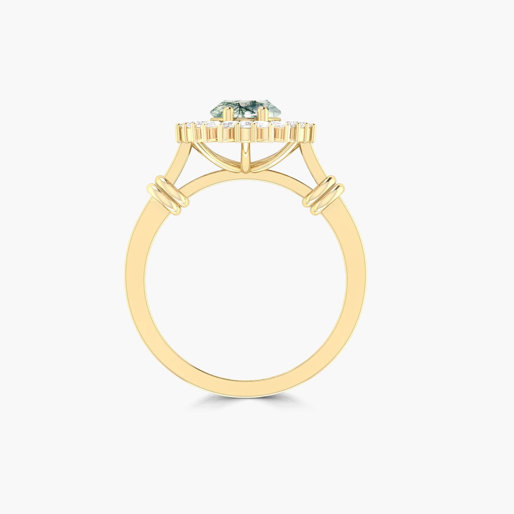 Oval shape Moss Agate 18K Gold vermeil or silver ring
