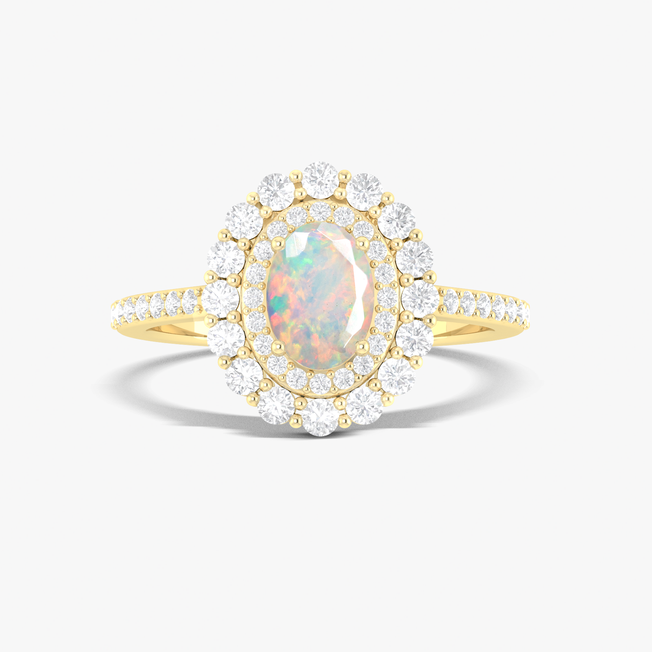 Genuine fire Ethiopian opal wedding and Engagement ring
