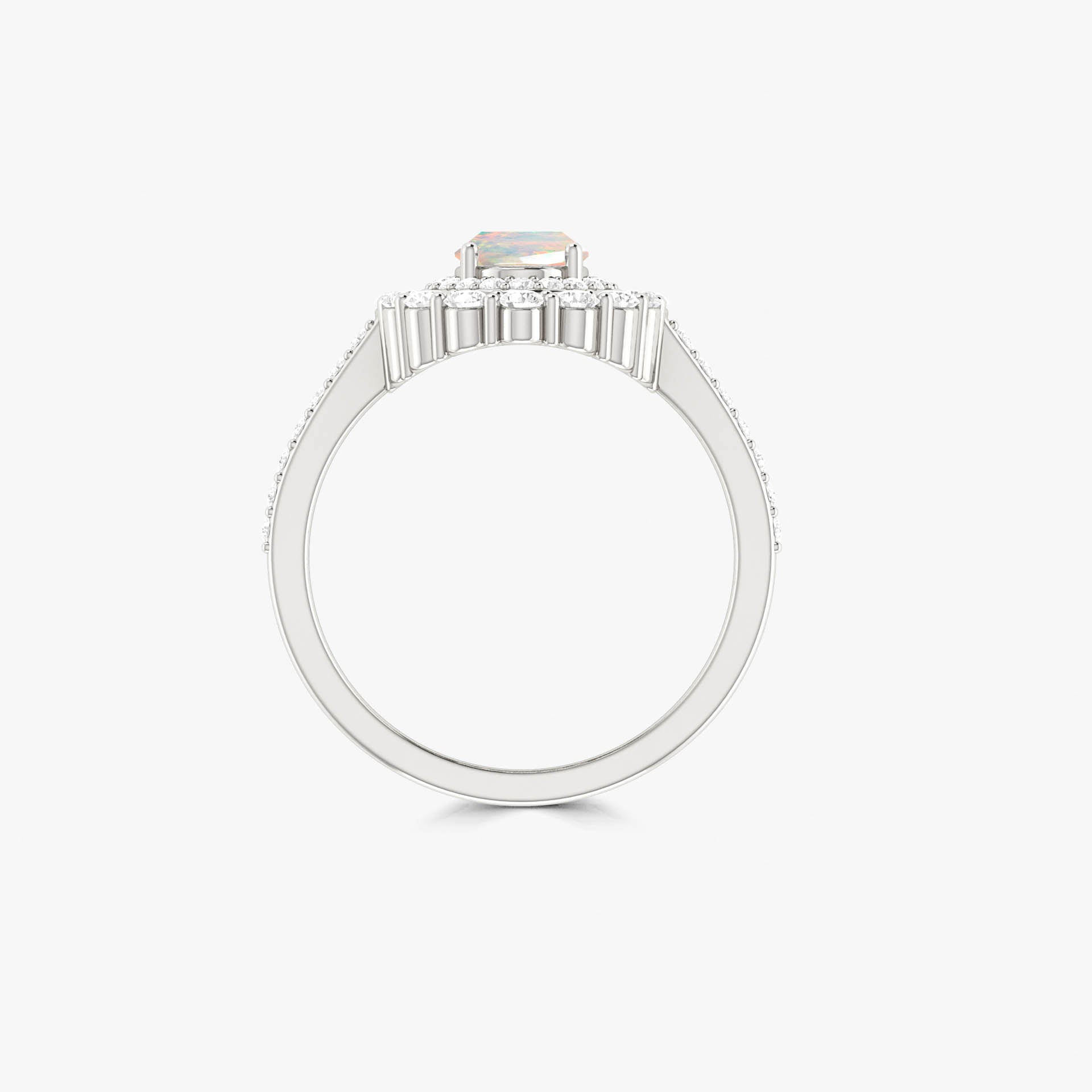 Genuine fire Ethiopian opal wedding and Engagement ring