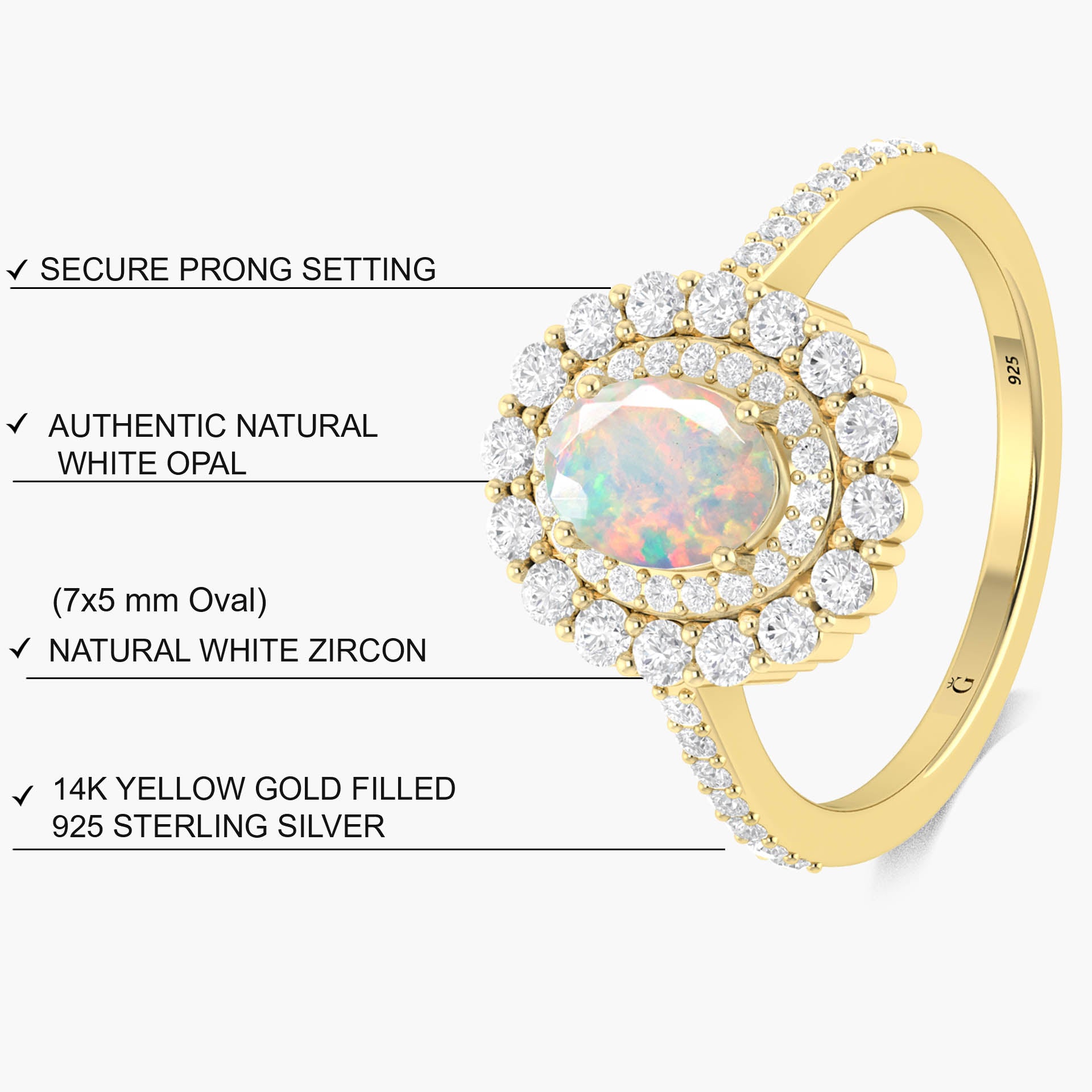 Genuine fire Ethiopian opal wedding and Engagement ring