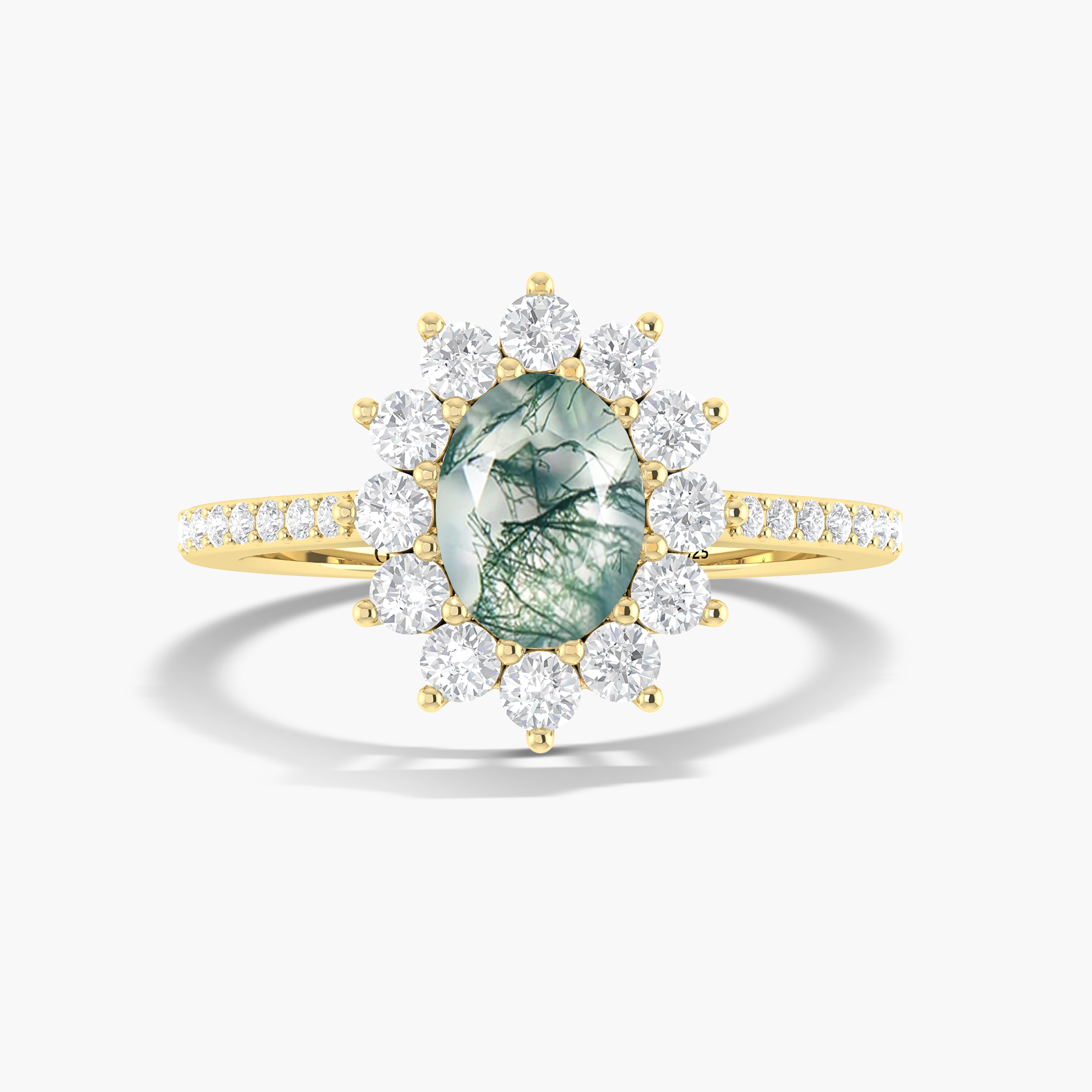 gold filled moss agate ring