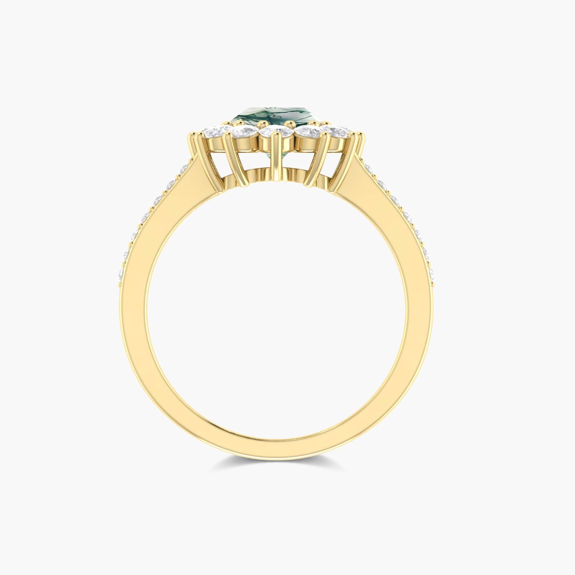 14kt gold moss agate ring