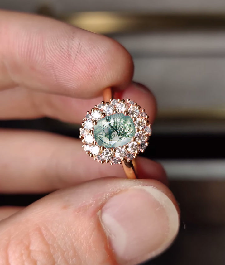 moss agate ring