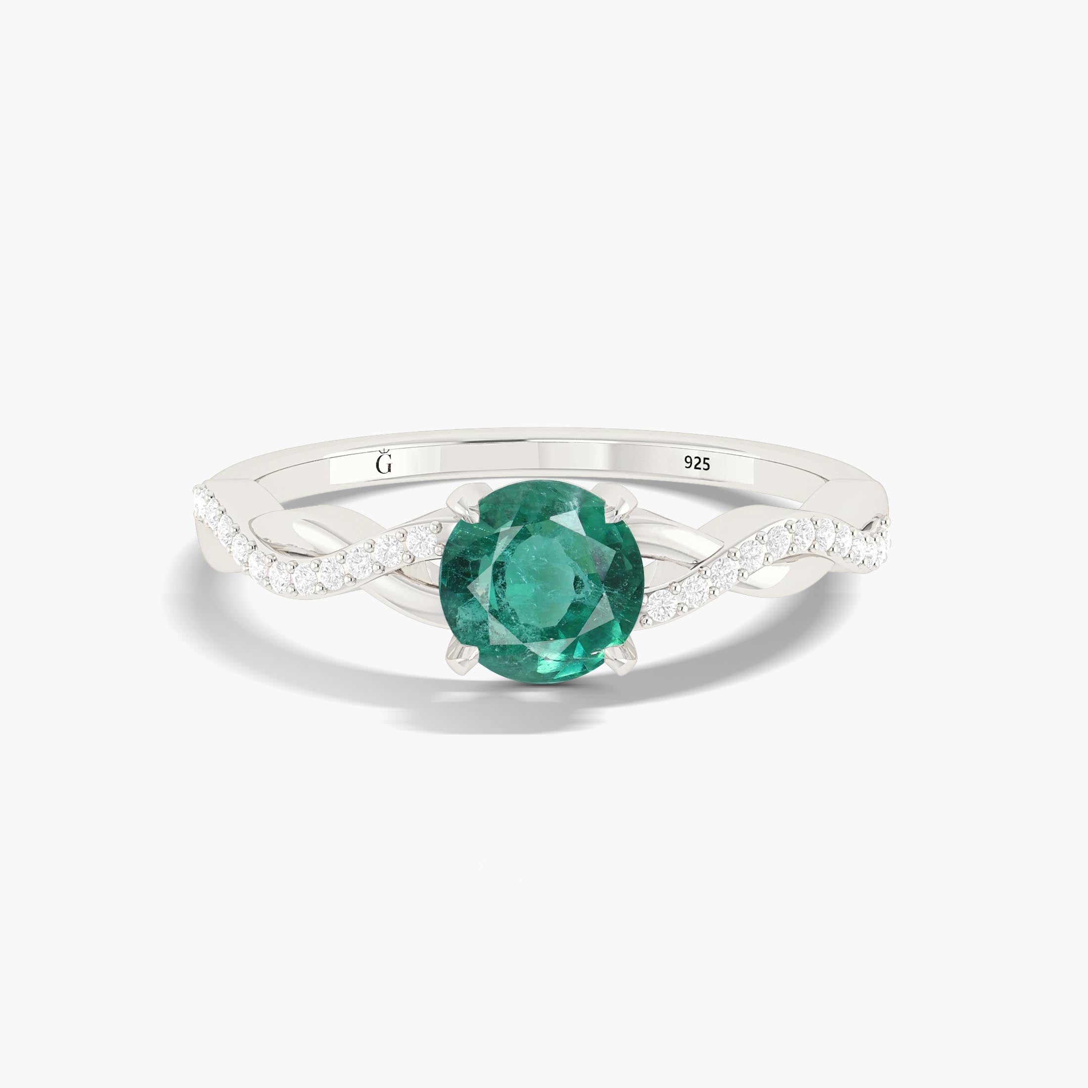 Silver Emerald Ring