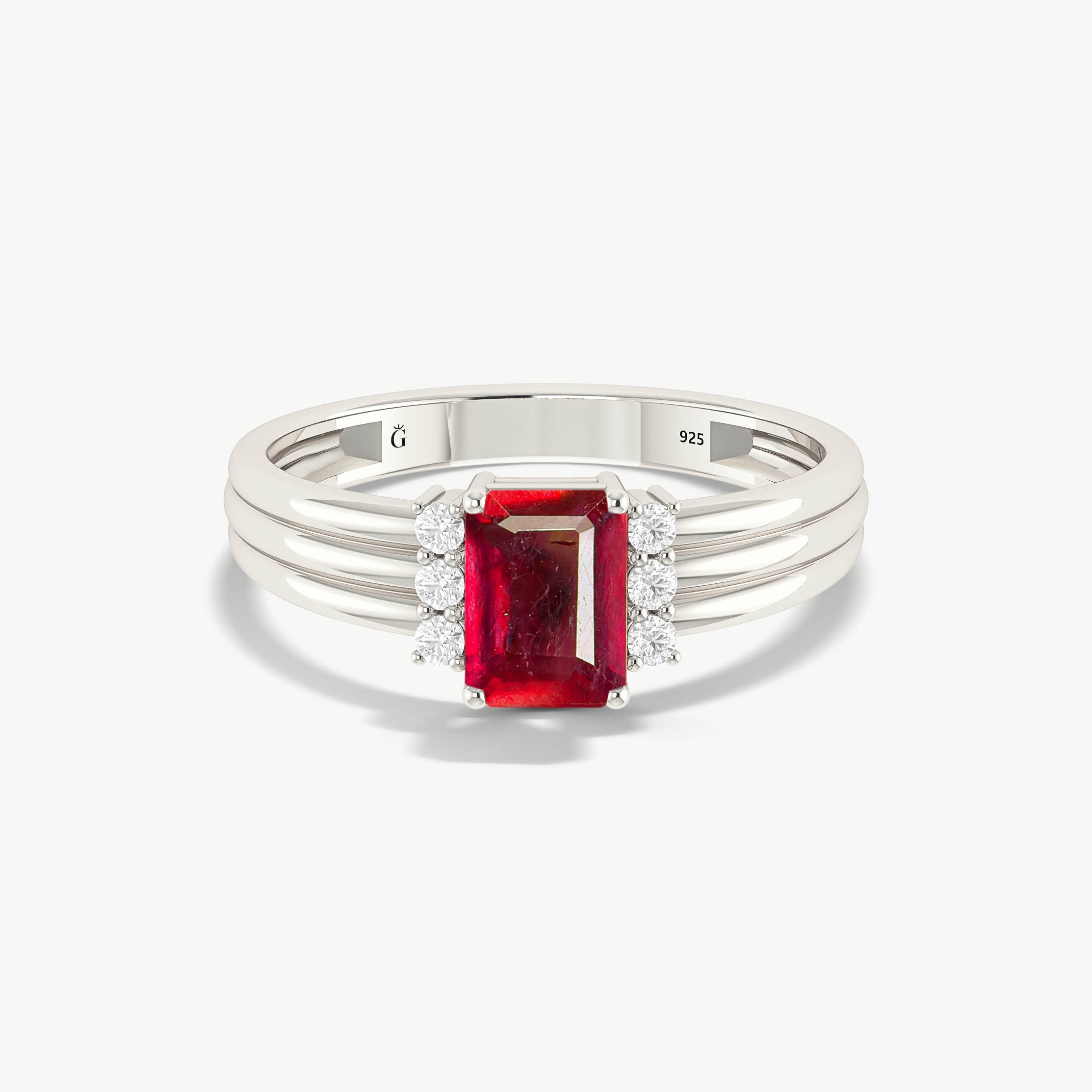 Silver ruby ring