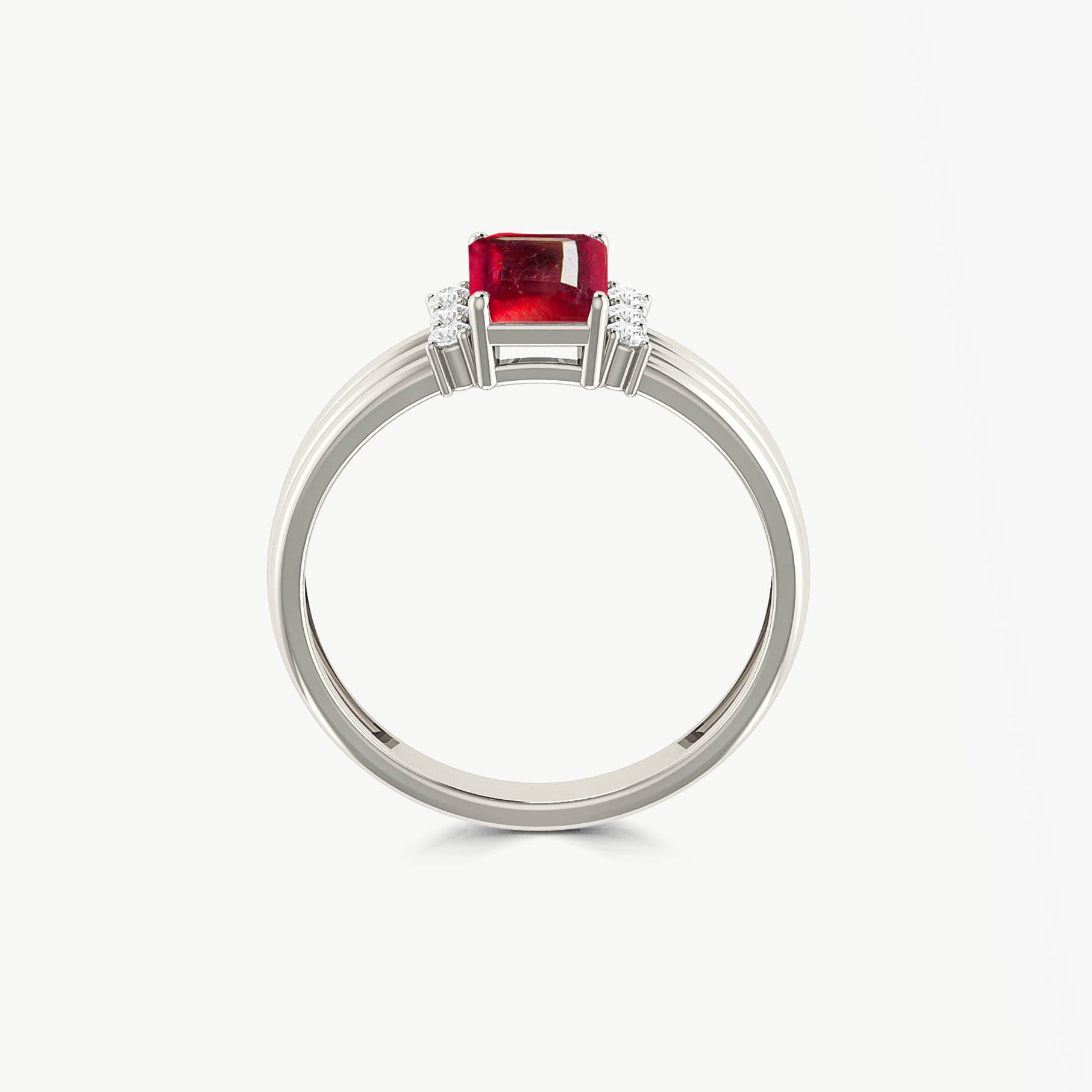 silver gemstone ruby ring