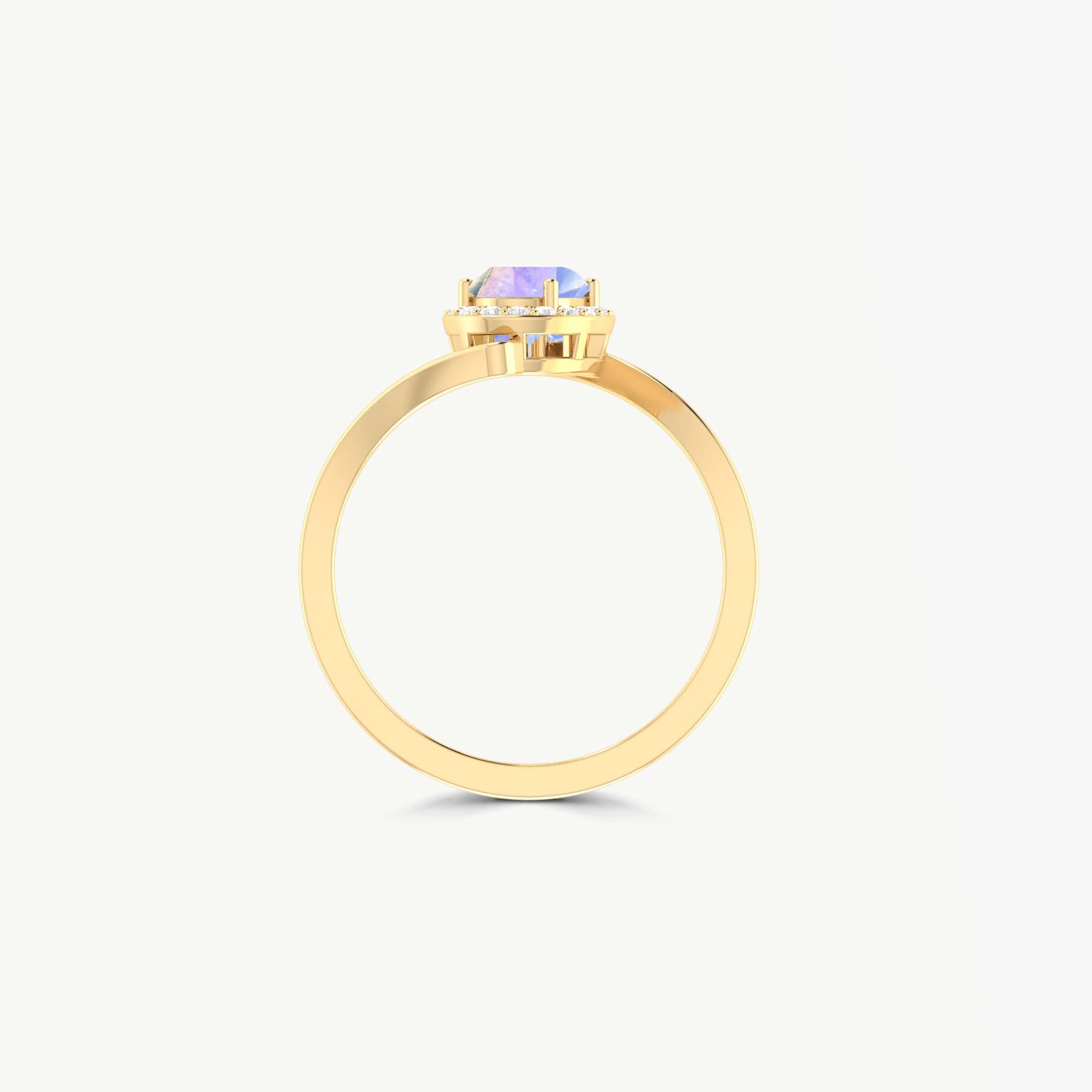 Gorgeous white rainbow moonstone Gold vermeil or silver ring