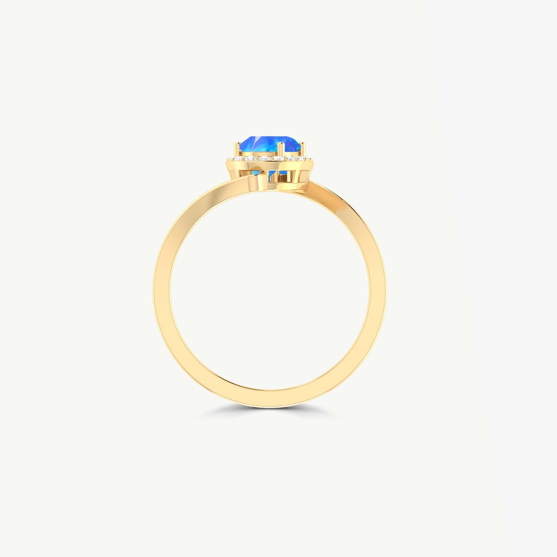 Natural Blue fire Ethiopian opal wedding ring