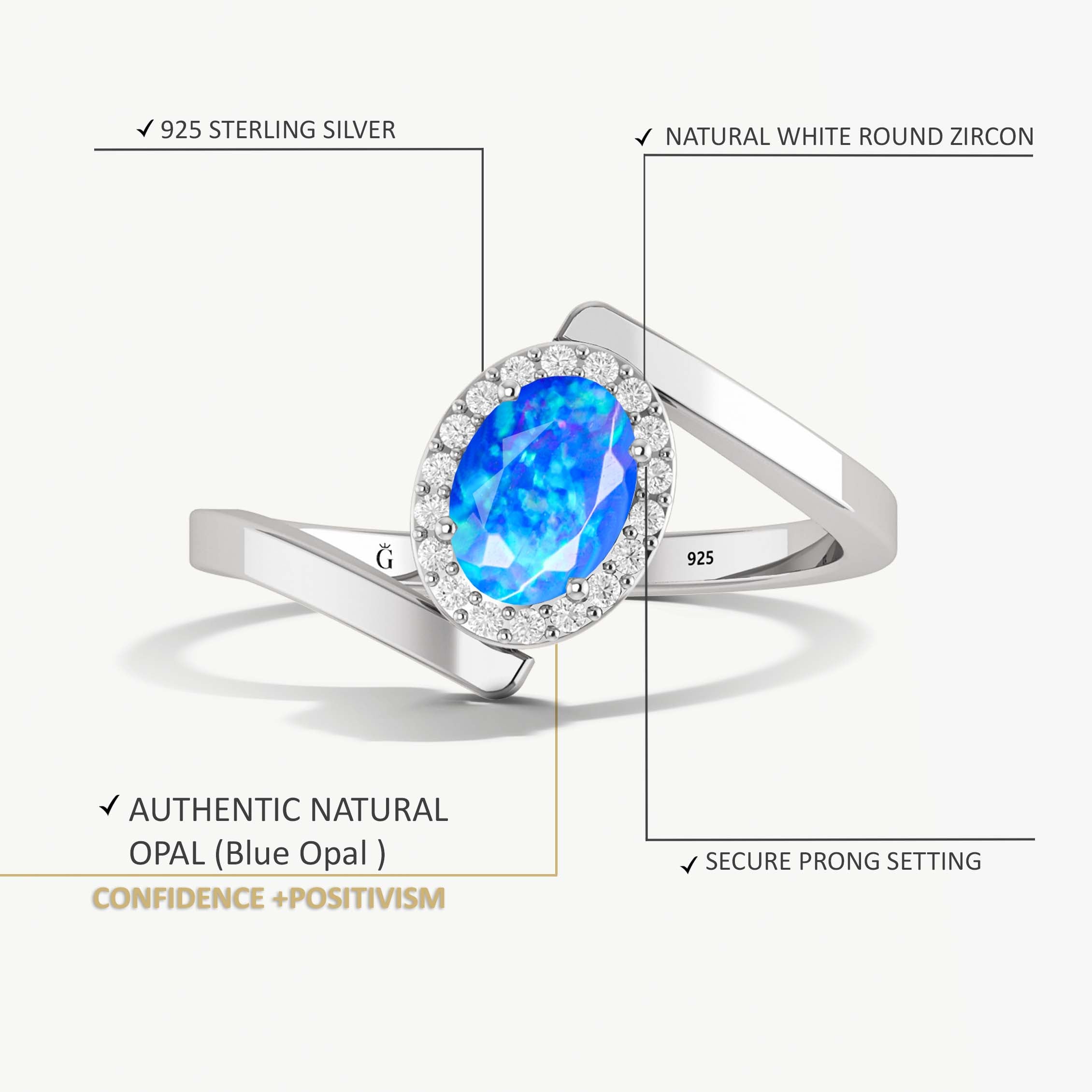 Natural Blue fire Ethiopian opal wedding ring