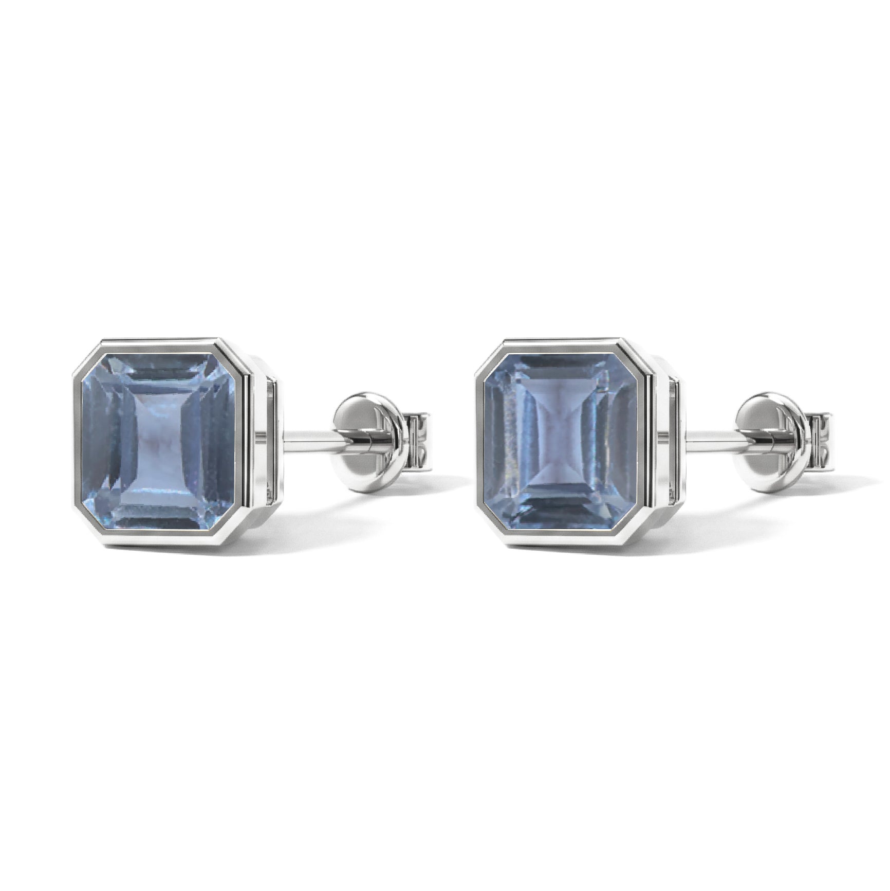 Alexandrite Octagon Stud Earring in 925 Sterling Silver 6MM 2ct.