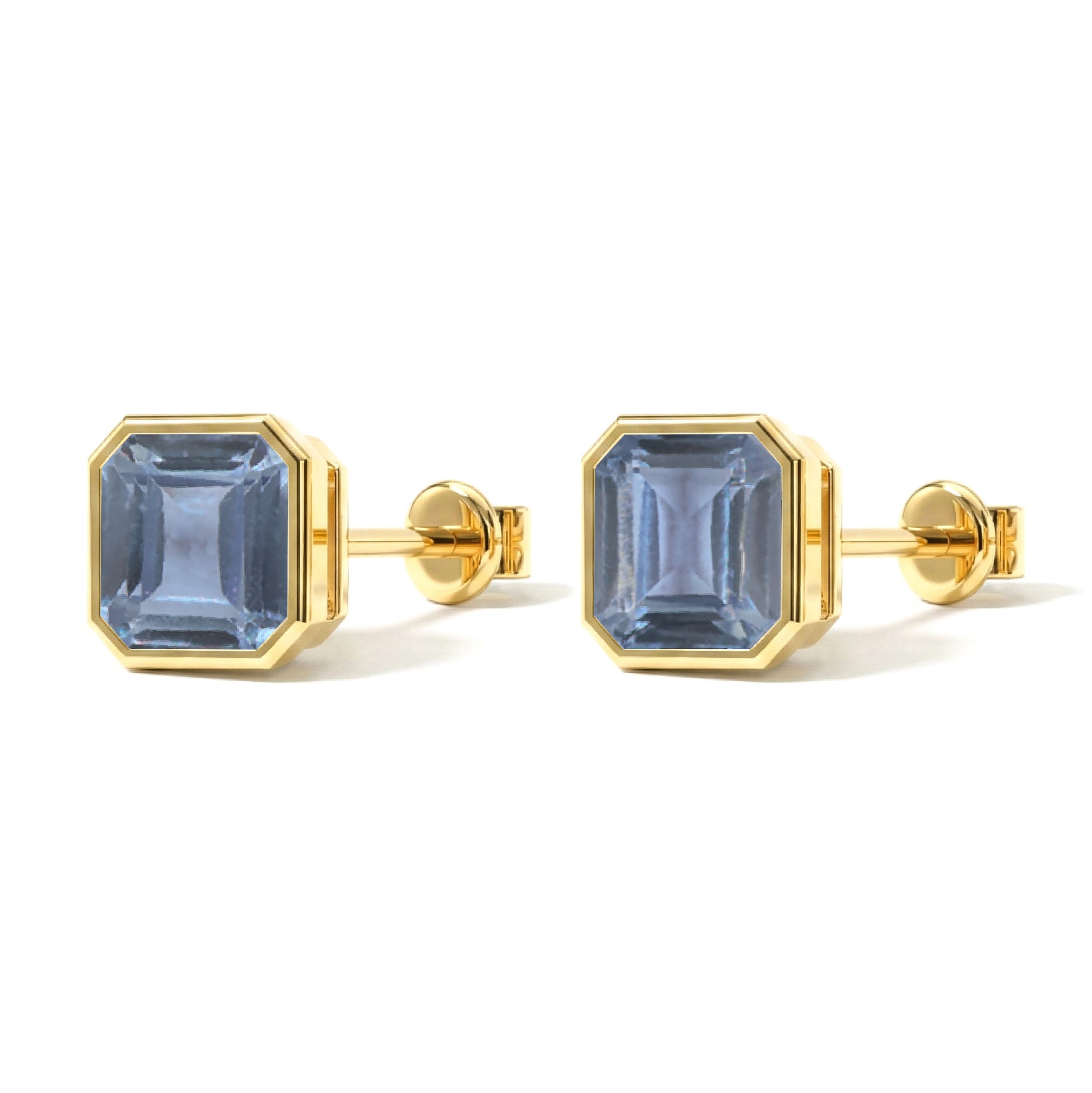 Alexandrite Octagon Stud Earring in 925 Sterling Silver 6MM 2ct.