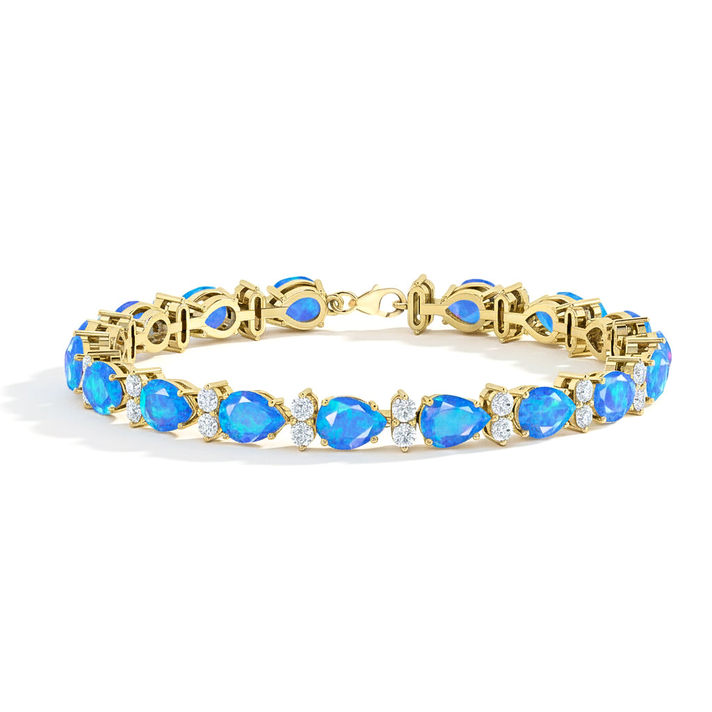 Stylish Blue Opal Tennis Bracelet Jewelry
