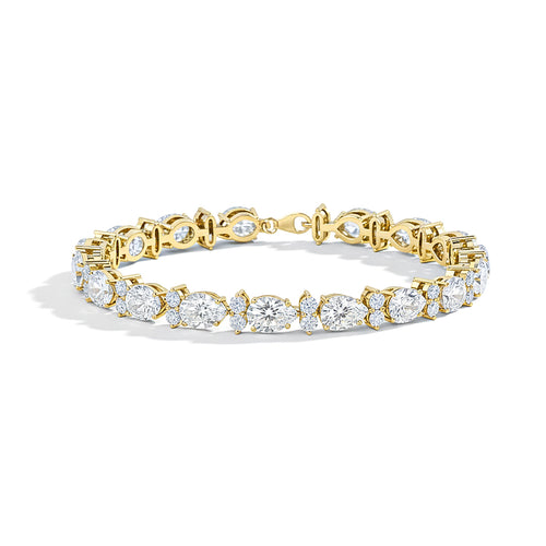 Moissanite Pear & Round Tennis Bracelet 7x5 MM & 2.5 MM 18.9 Ct Luxury Sparkle